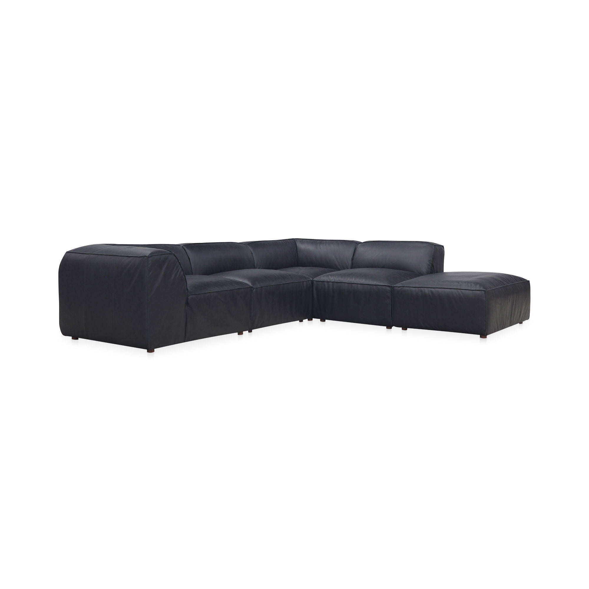 Form - Dream Modular Leather Sectional - Vantage Black