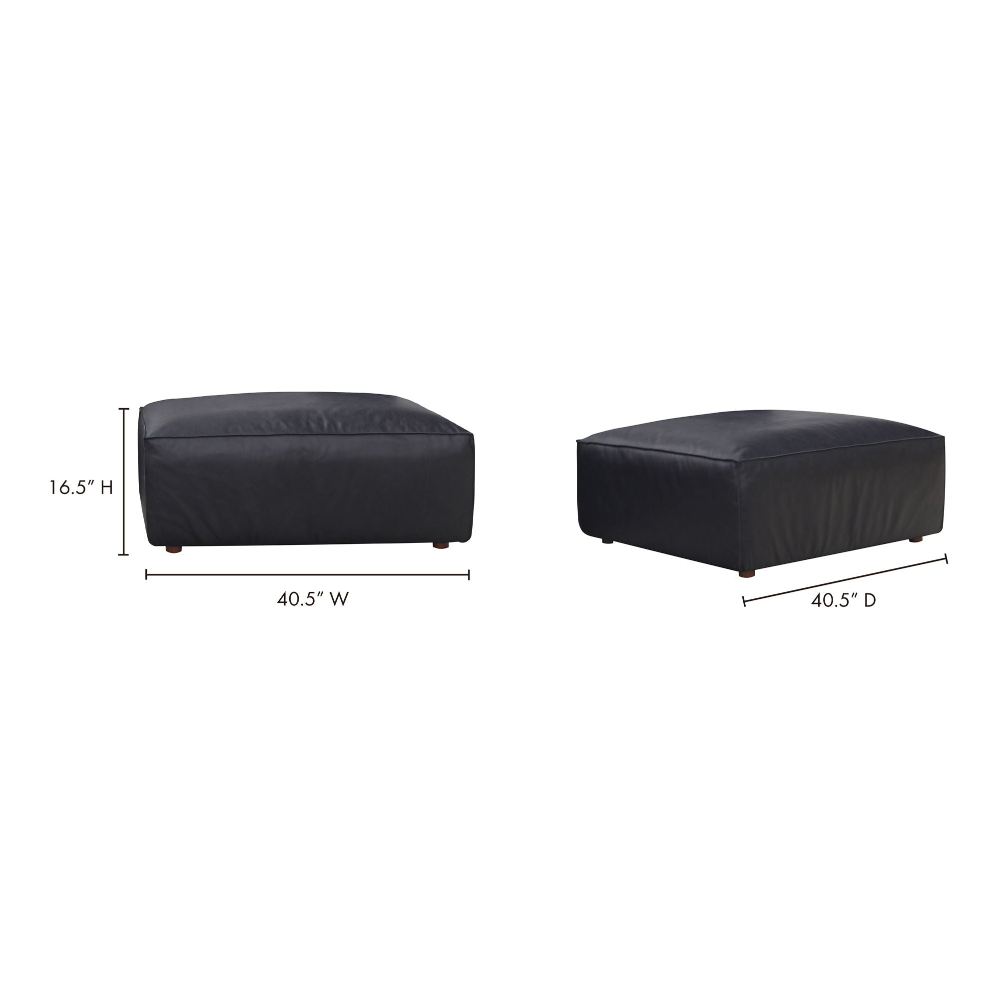 Form - Leather Ottoman - Vantage Black