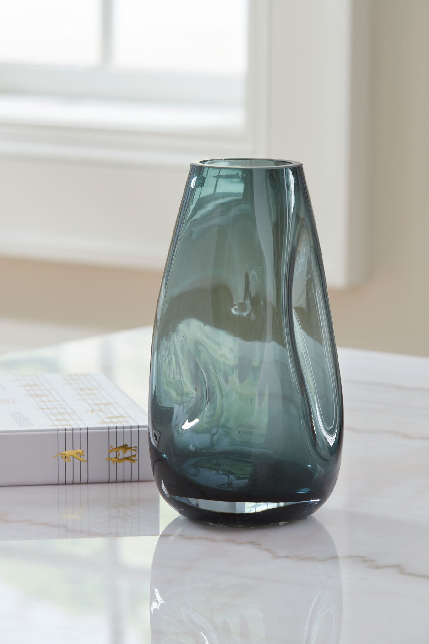 Beamund - Vase (Set of 2) - 9" - Teal Blue