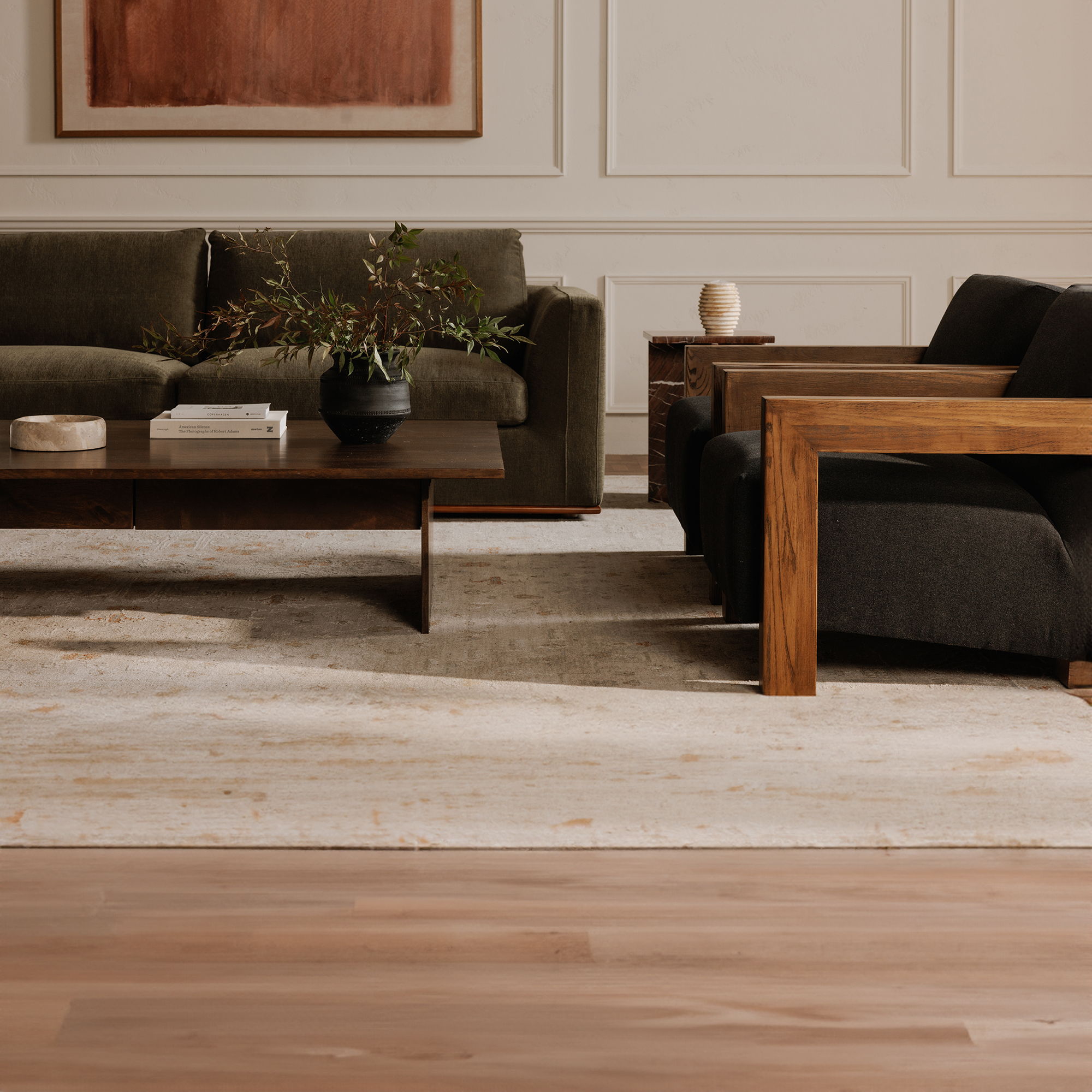Rue - Classic L Modular Sectional - Dark Green