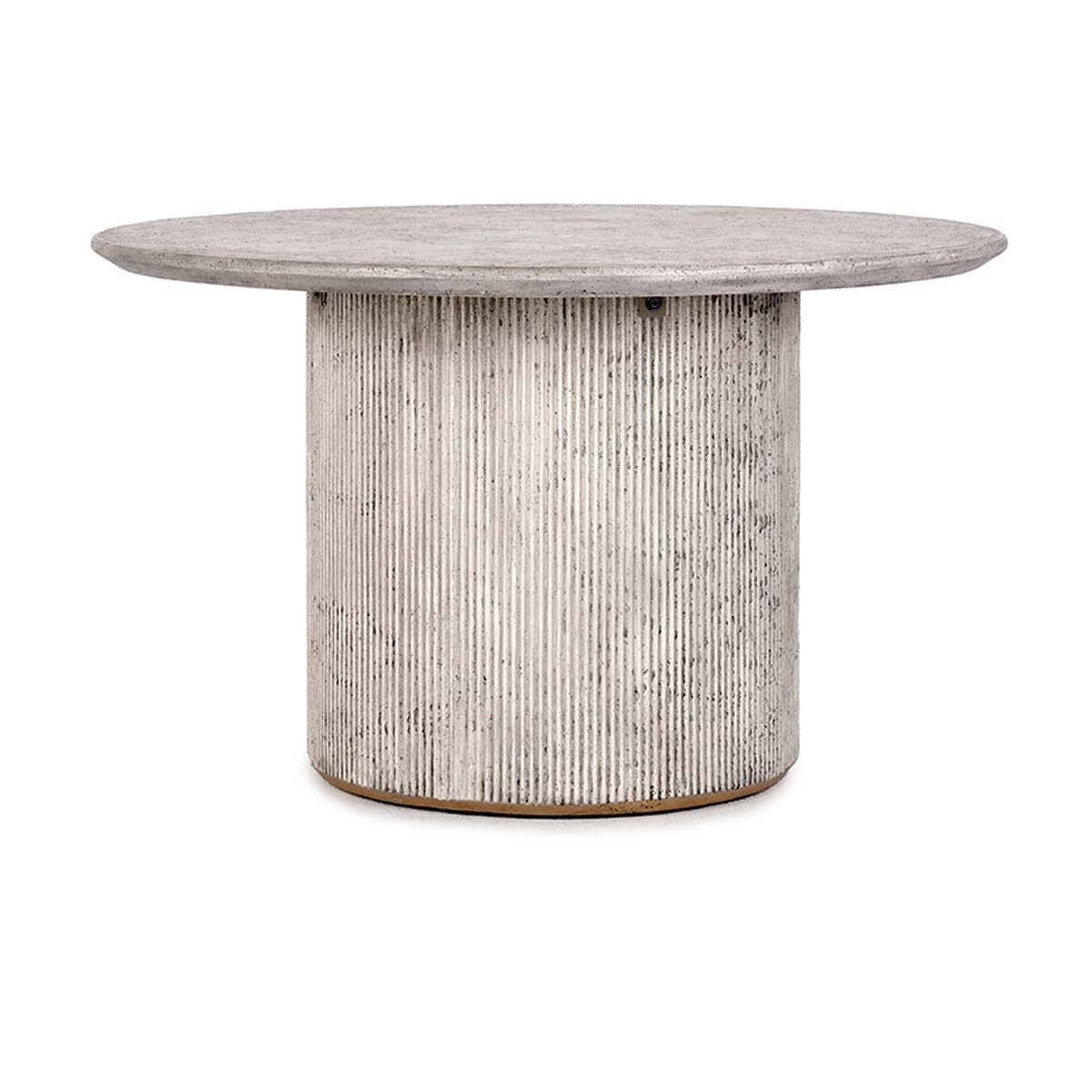 Debbie - Outdoor Round Dining Table - Light Gray