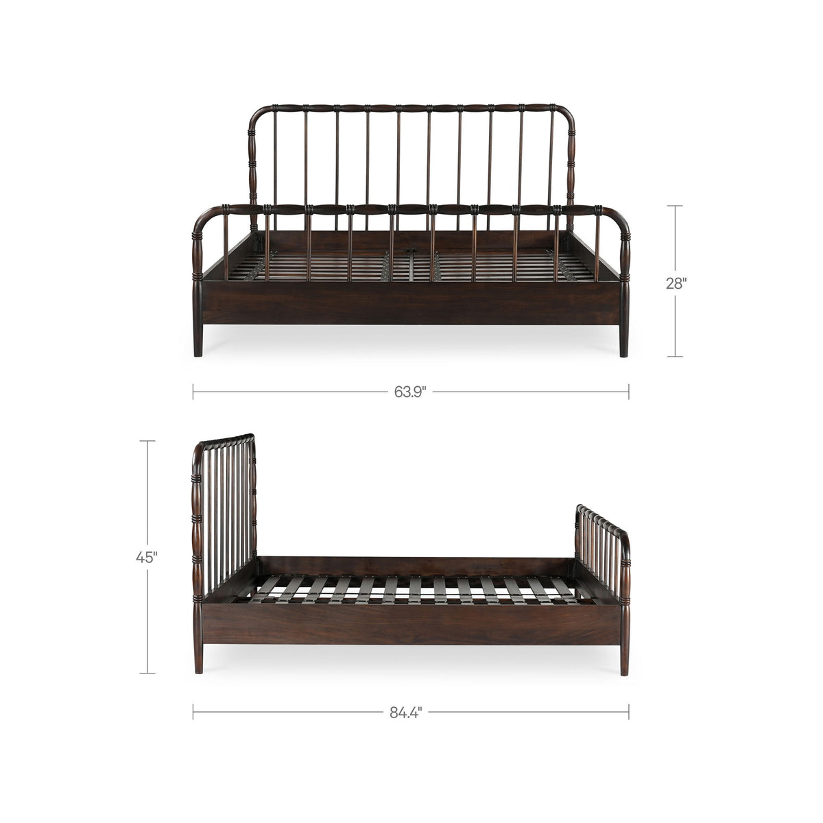 Vivian - Queen Bed - Dark Brown