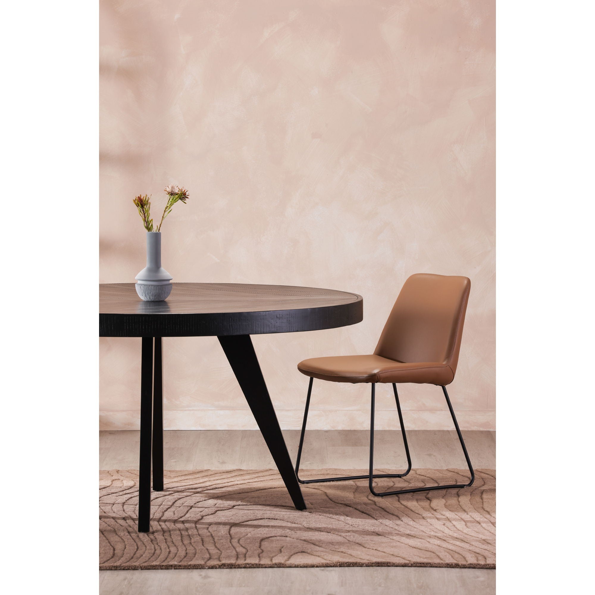 Parq - Acacia Round Dining Table - Black