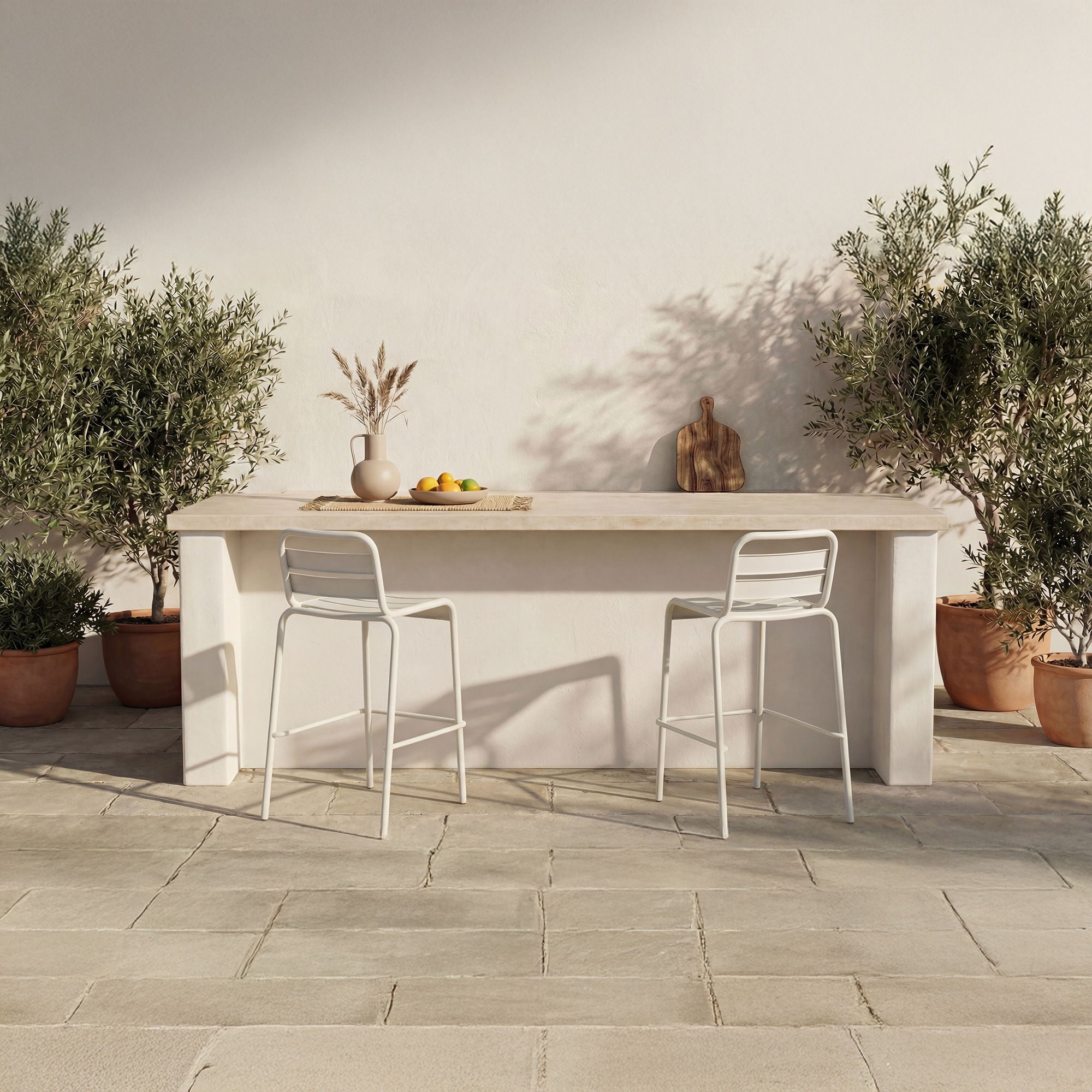 Kade - Outdoor Bar Stool (Set of 2) - White