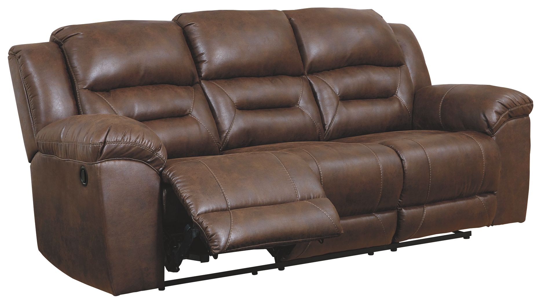 Stoneland - Chocolate - Reclining Sofa - Faux Leather