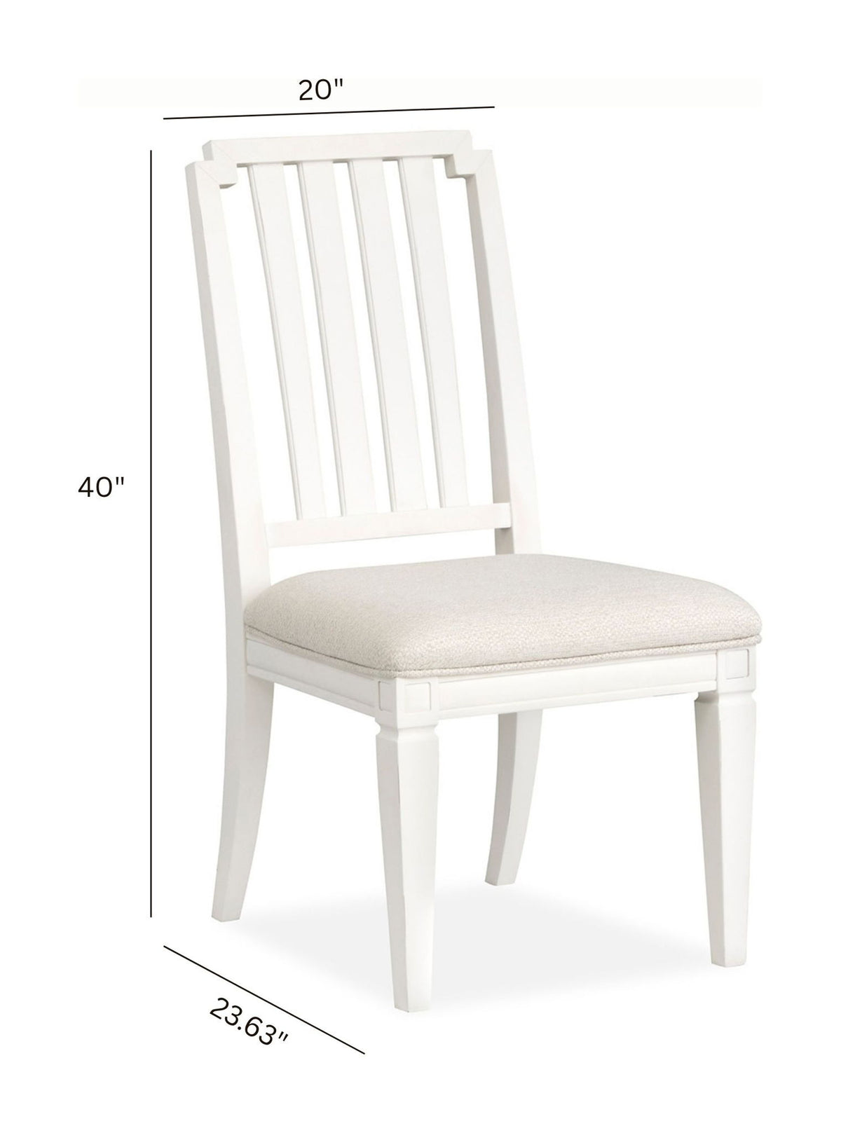 Willowbrook - Upholstered Side Chair With Wood Slat Back (Set of 2) - Egg Shell White