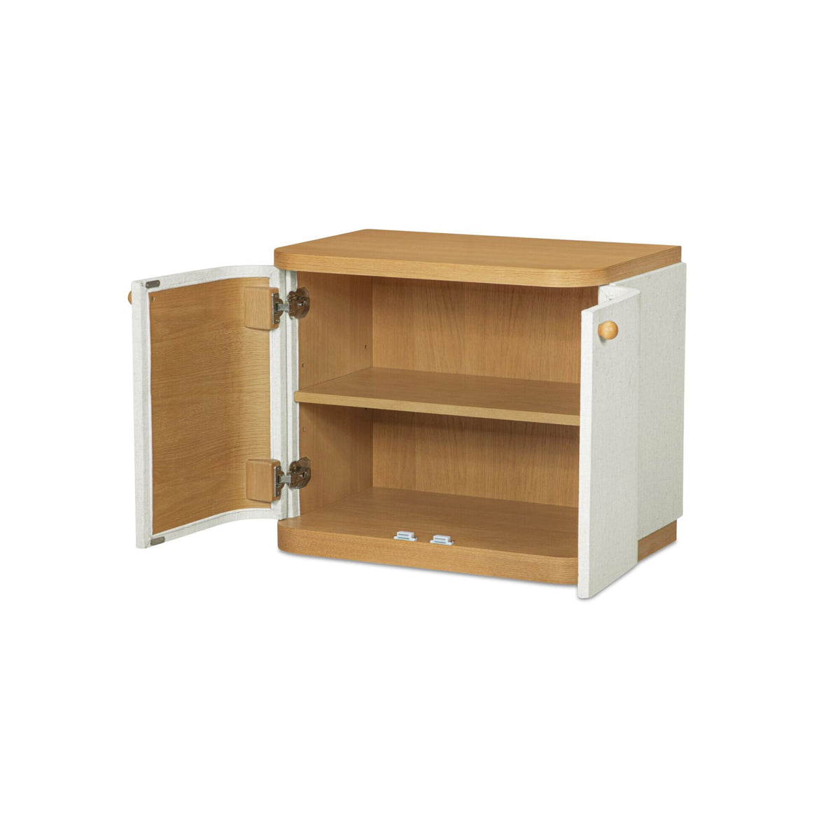 Simone - Nightstand - Cream / White / Light Brown