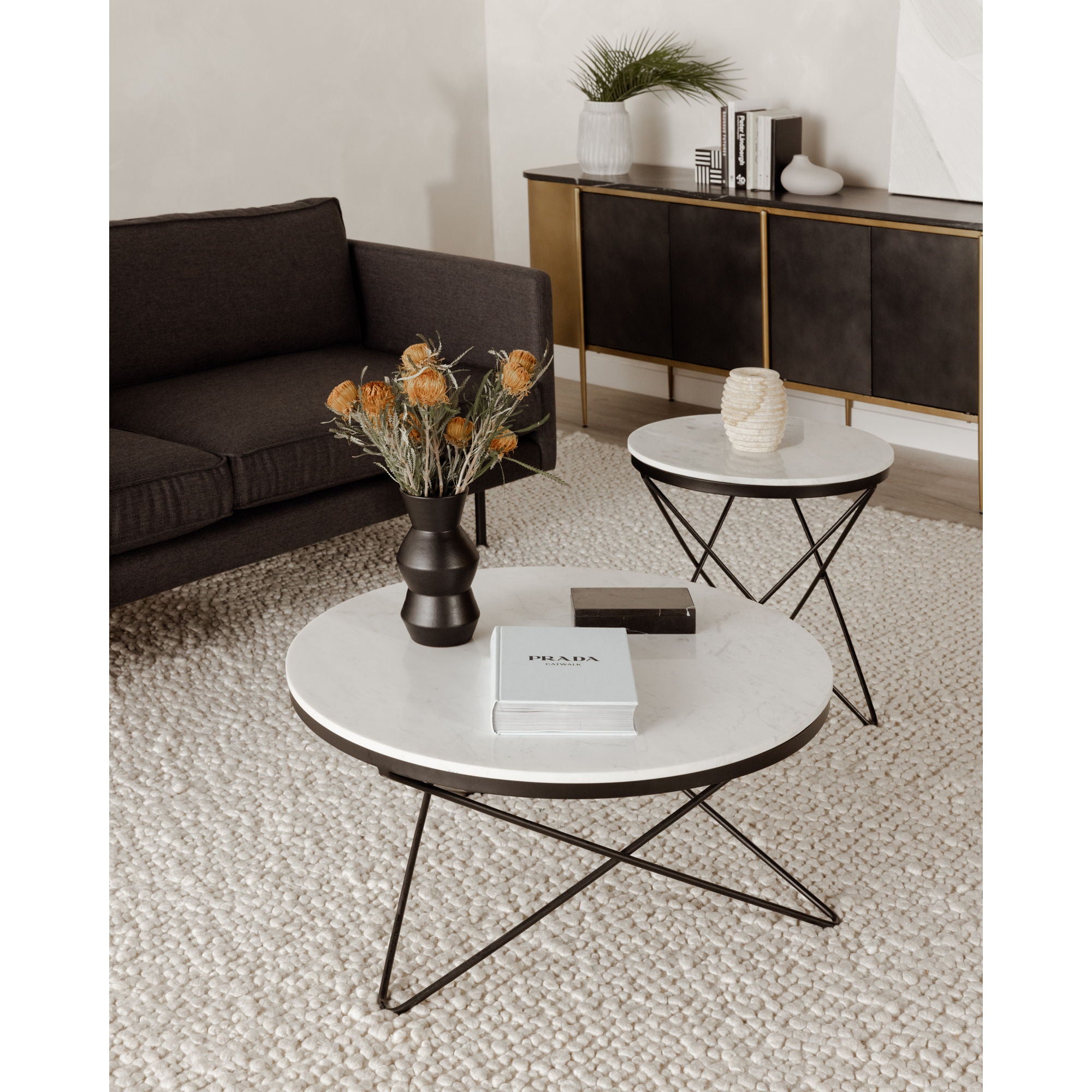 Haley - Side Table Black Base - Black
