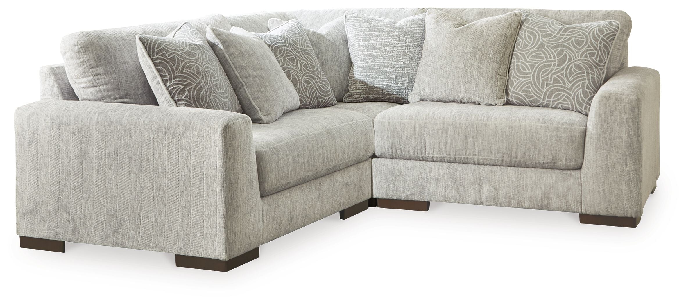 Regent Park - Pewter - 3-Piece Sectional