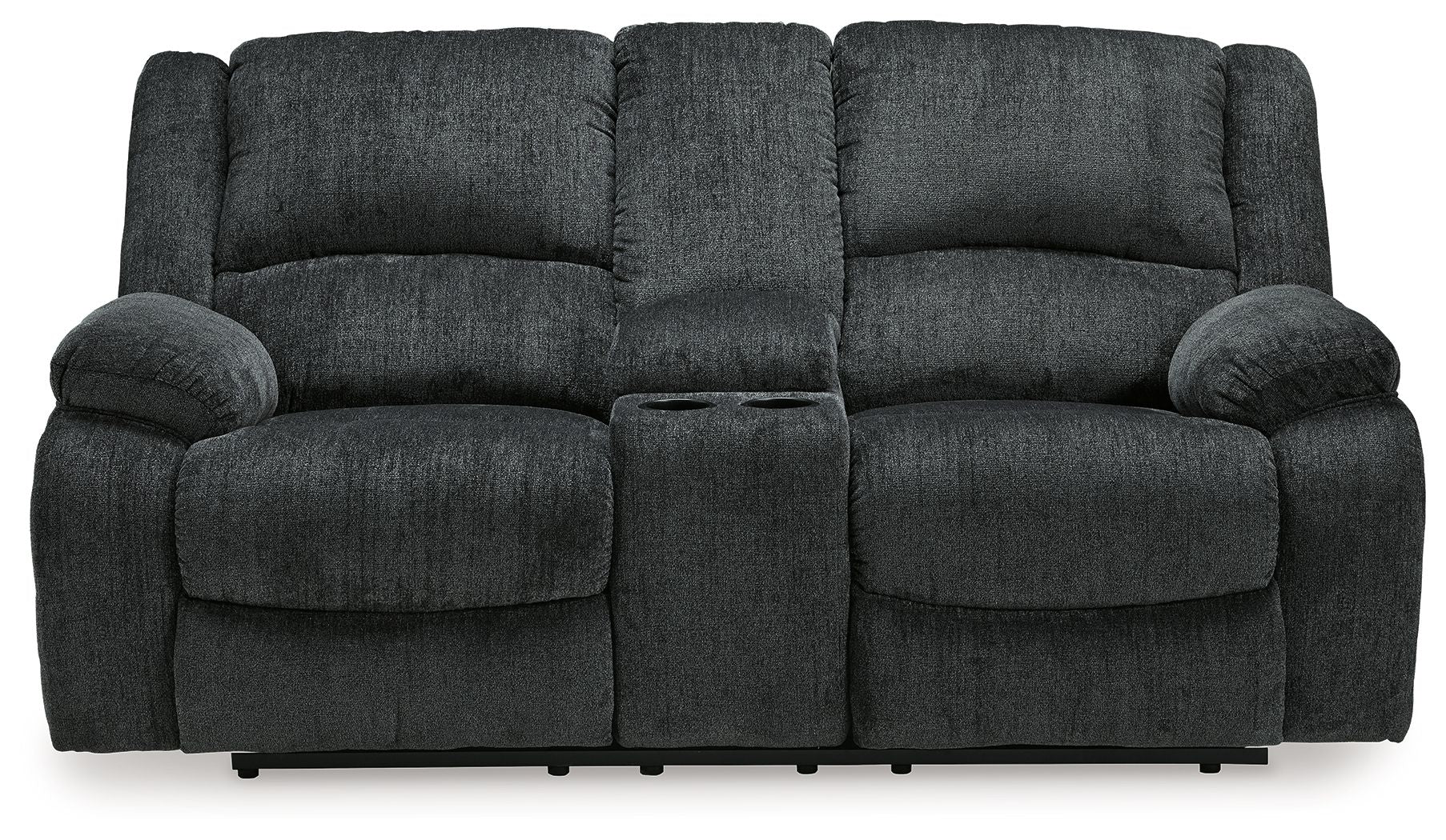 Draycoll - Dbl Reclining Loveseat W/Console - Fabric - Slate