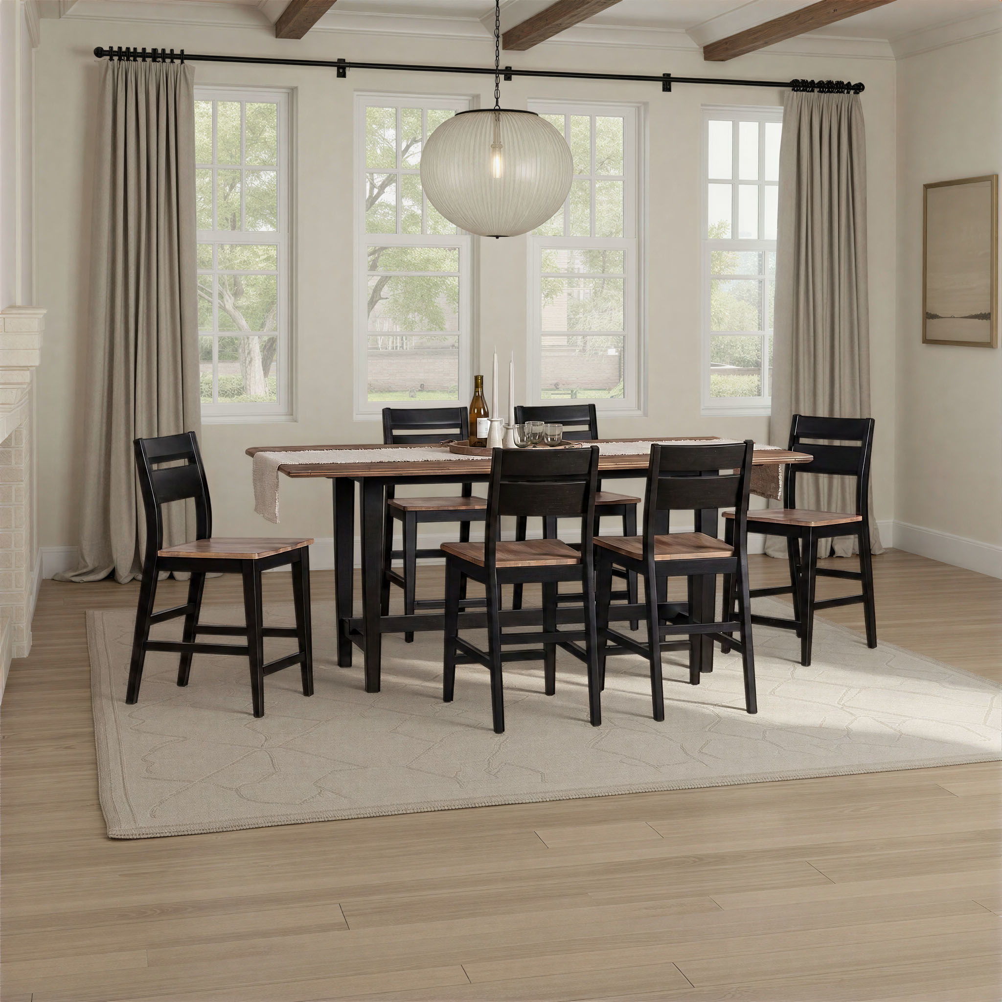 Austin - Panel Stool - Natural Mango Wood