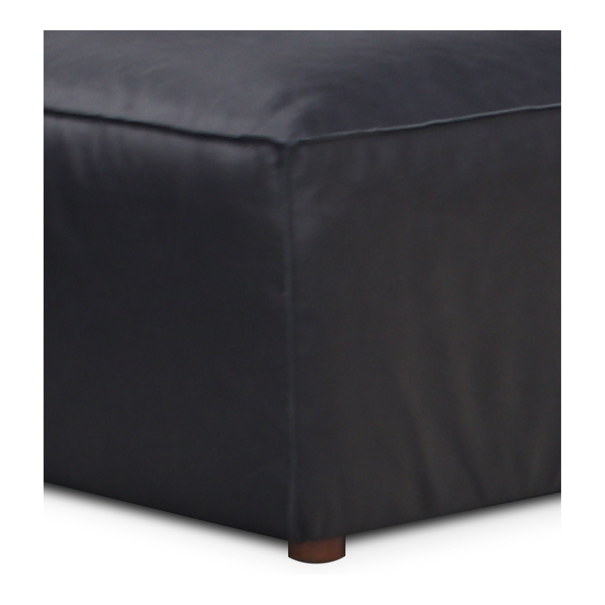 Form - Leather Ottoman - Vantage Black