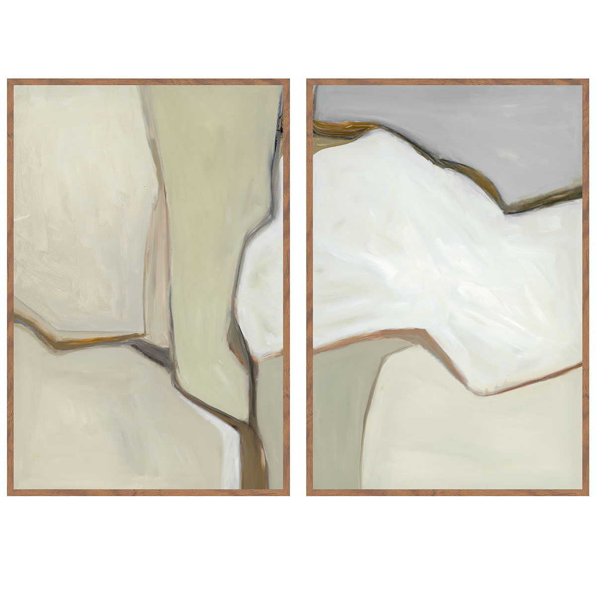 Dried - Painting 60' x 40' By Buddy Whitlock (Set of 2) - Walnut