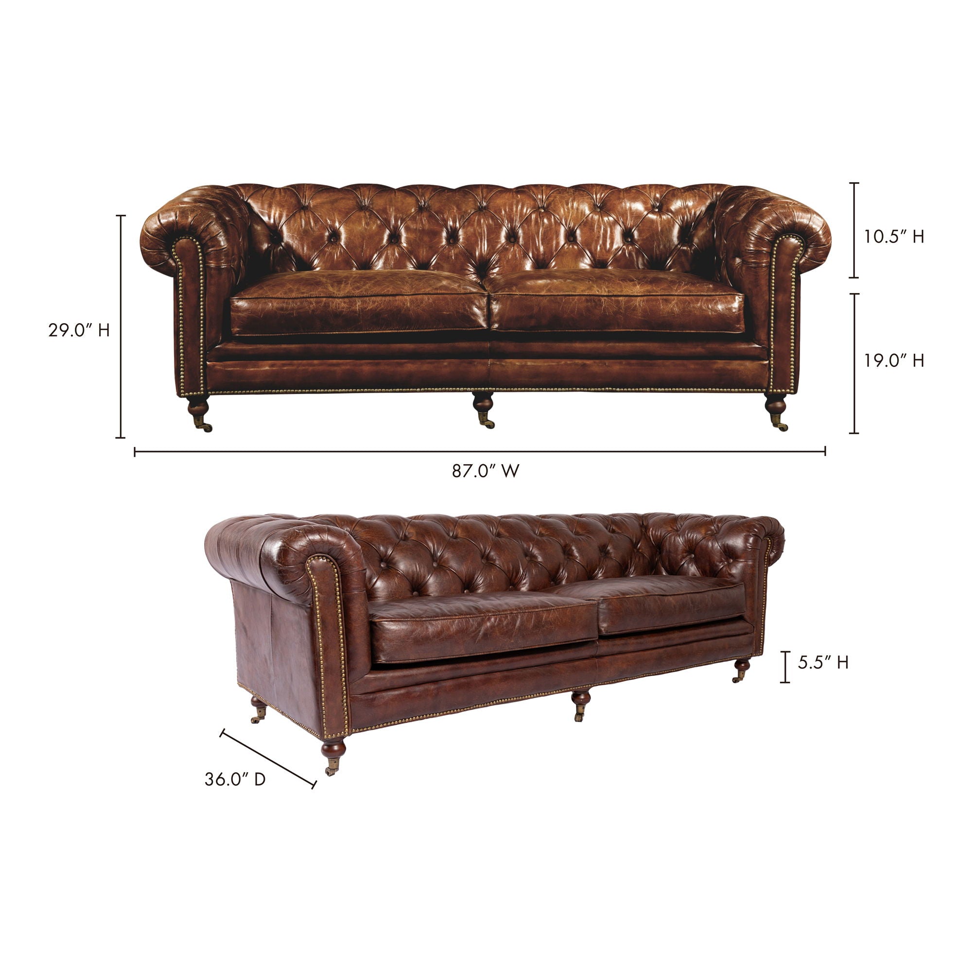 Birmingham - Sofa - Dark Brown Leather