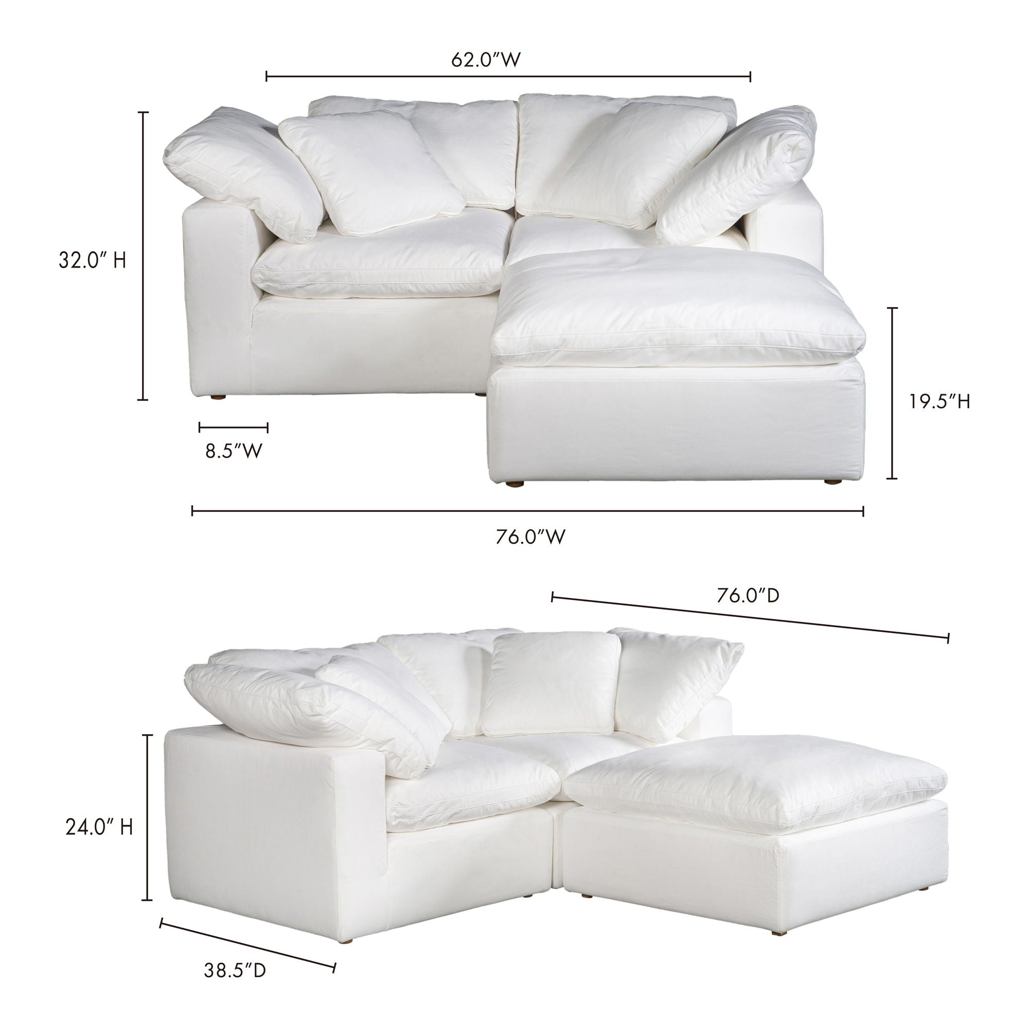 Terra - Livesmart Fabric Condo Nook Modular Sectional - Cream
