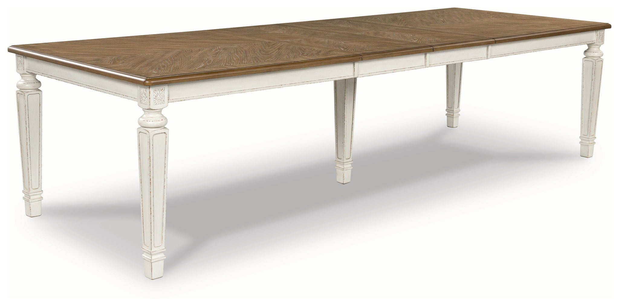 Realyn - Chipped White - XL Rect Dining Room Ext Table