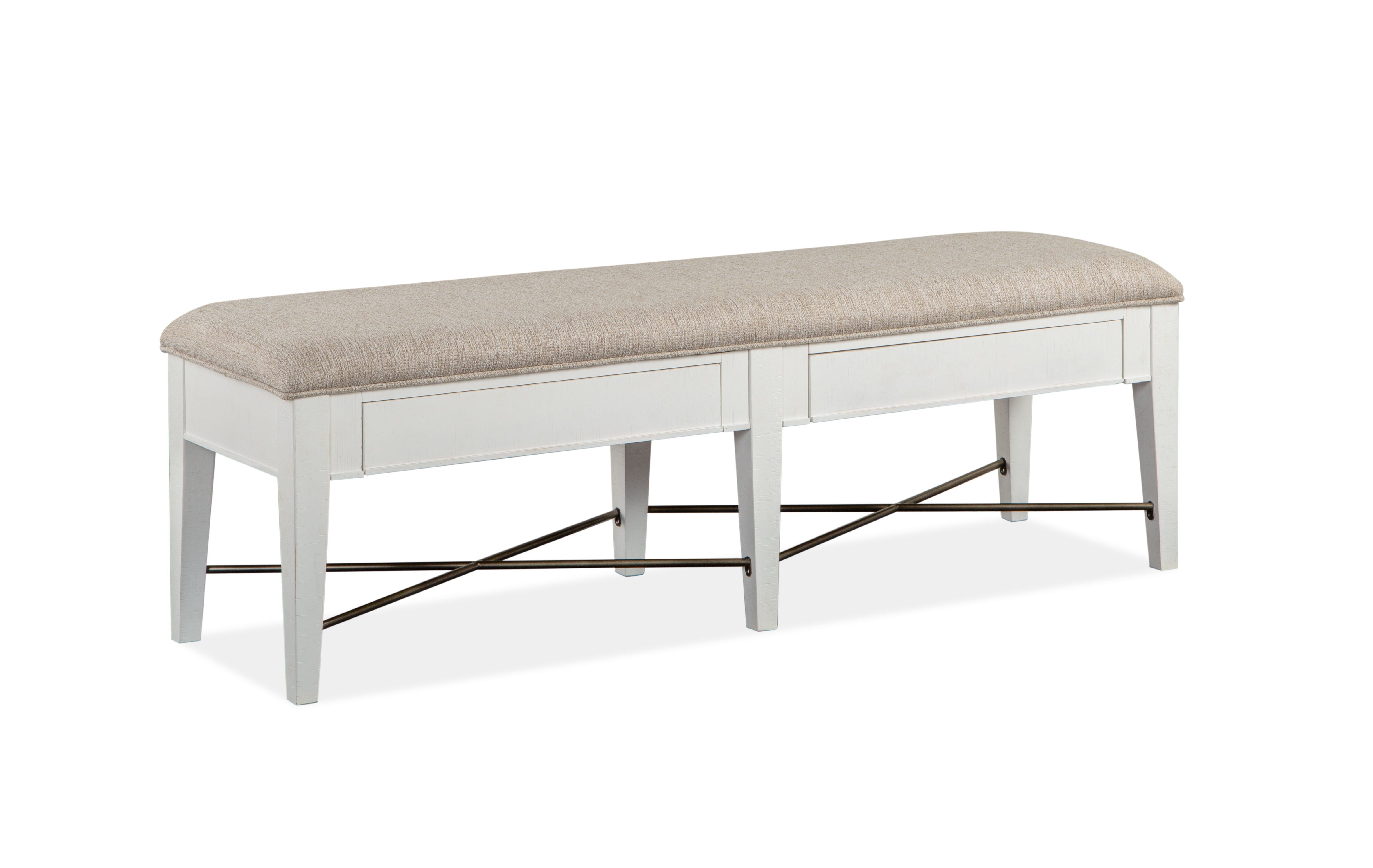 Heron Cove - Bench With Upholstered Seat - Chalk White