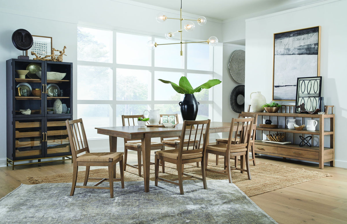 Lindon - Dining Side Chair With Paper Cord Seat (Set of 2) - Light Brown