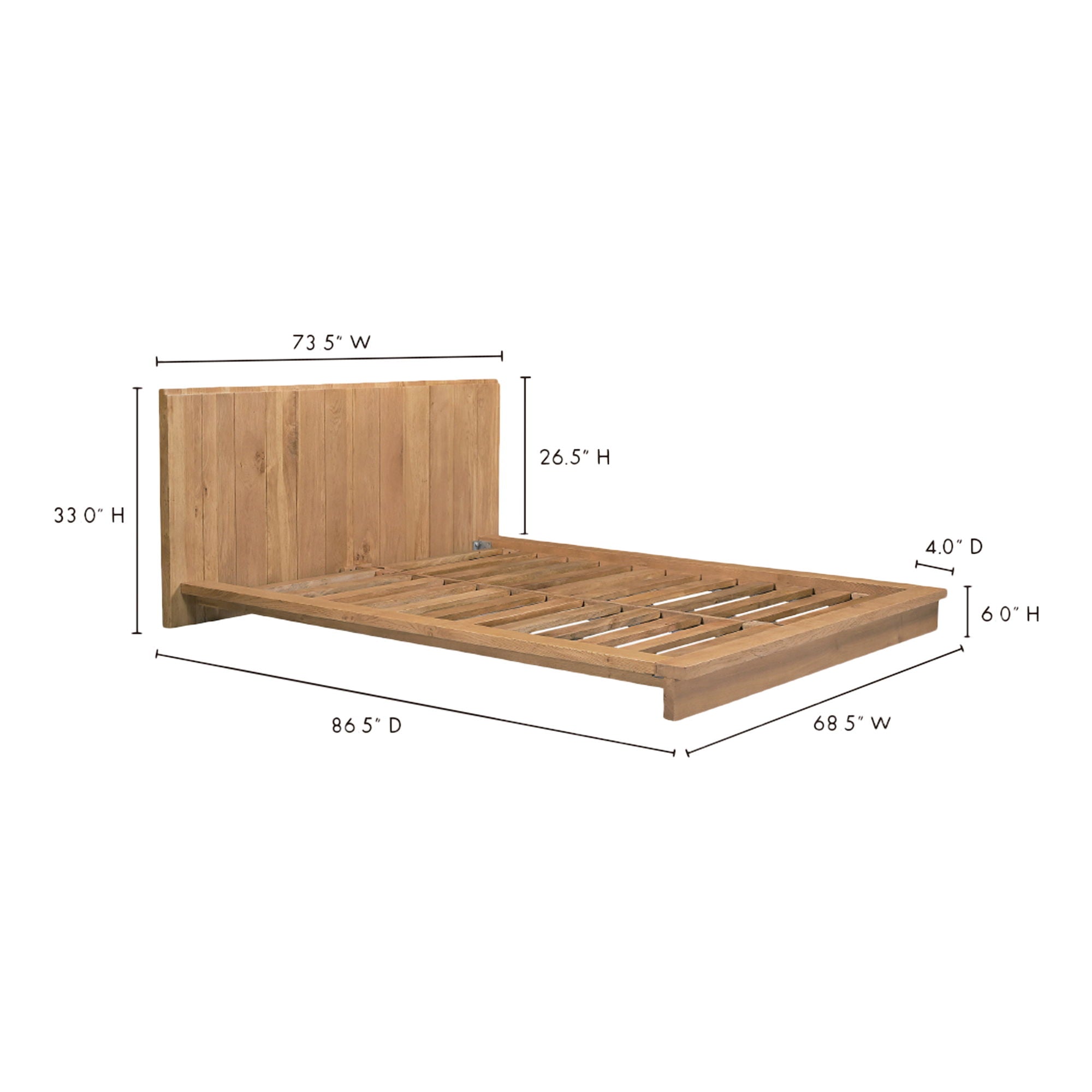 Plank - Queen Bed - Natural Oak