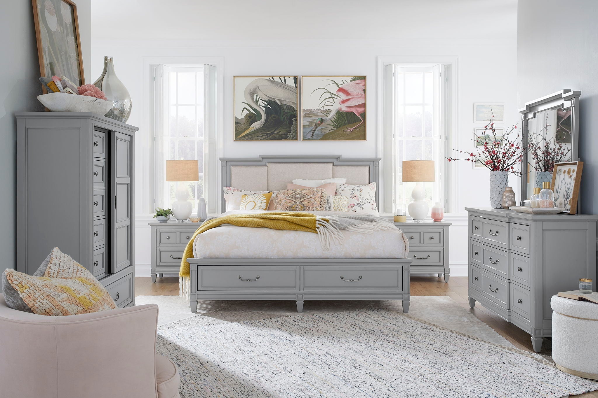 Glenbrook - Complete Panel Storage Bed With Upholstered Headboard
