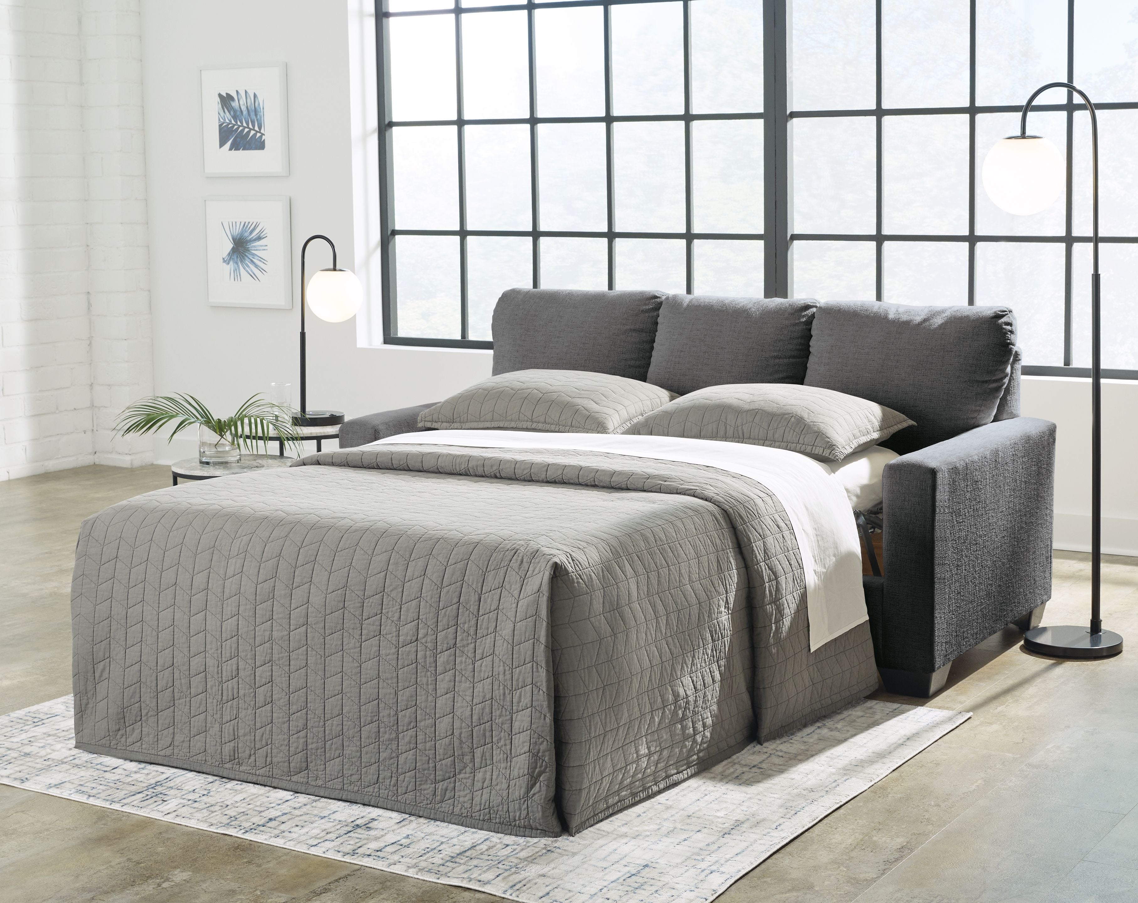 Rannis - Pewter - Full Sofa Sleeper - Fabric