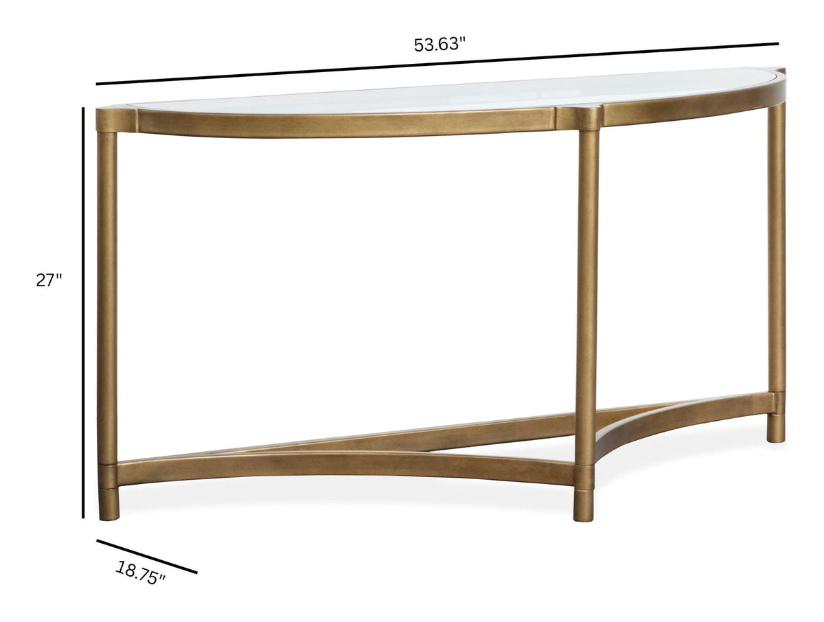 Cassidy - Demilune Sofa Table - Aged Brass And Volakas Classic