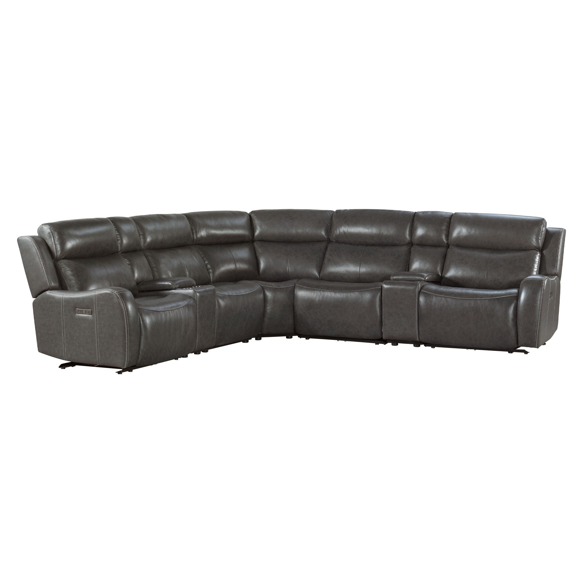 Wainwright - Dual-Power Sectional Set - Charcoal Gray