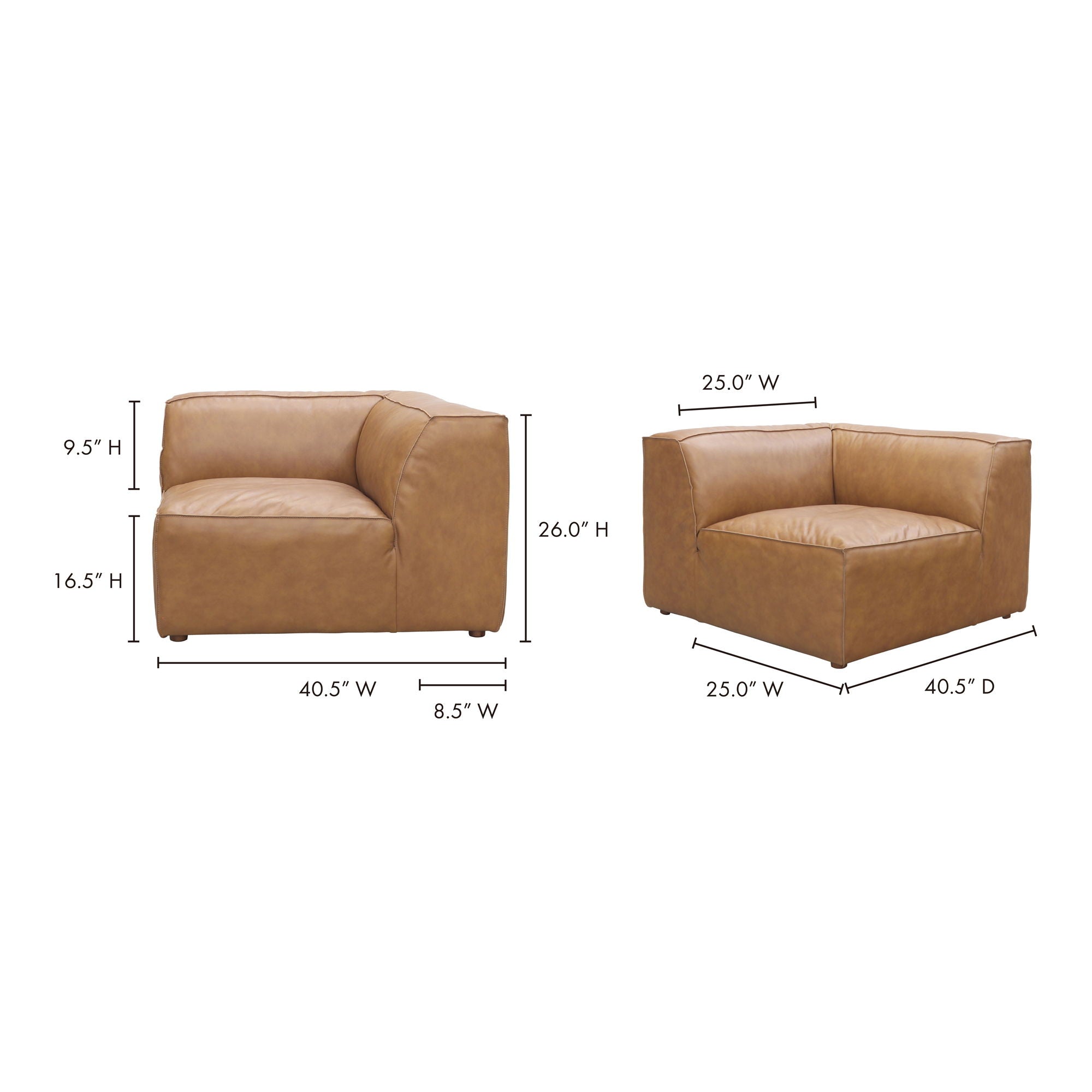 Form - Leather Corner Chair - Sonoran Tan