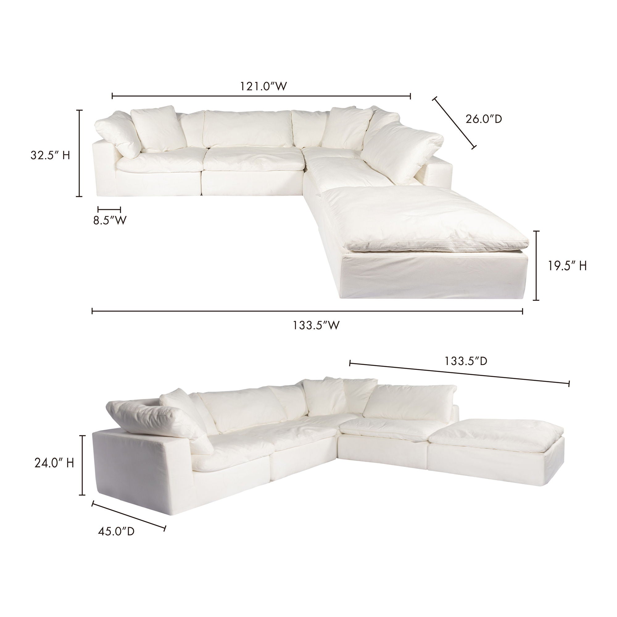 Clay - Livesmart Fabric Dream Modular Sectional - Cream