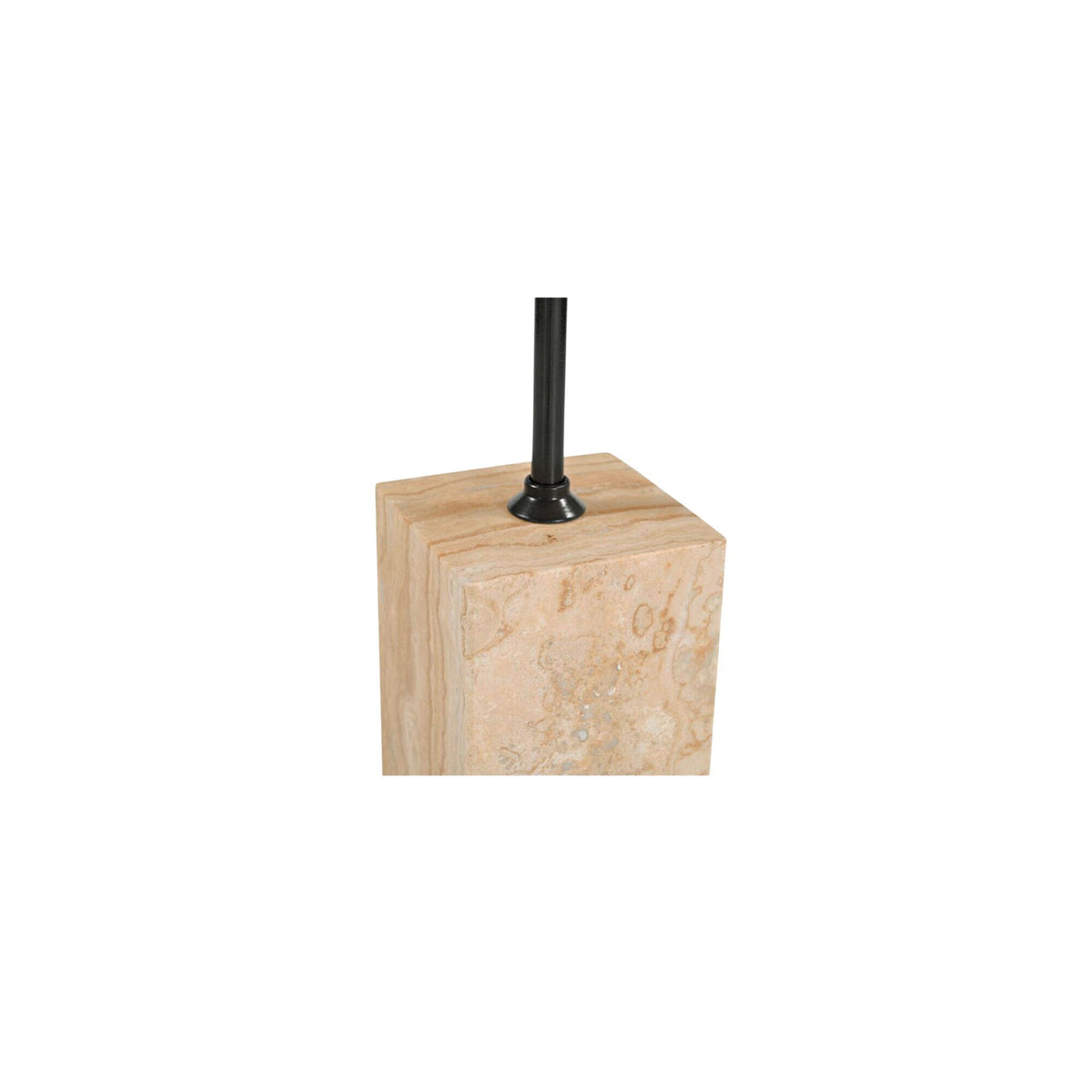 Caro - Side Table Travertine - Beige / Dark Gray