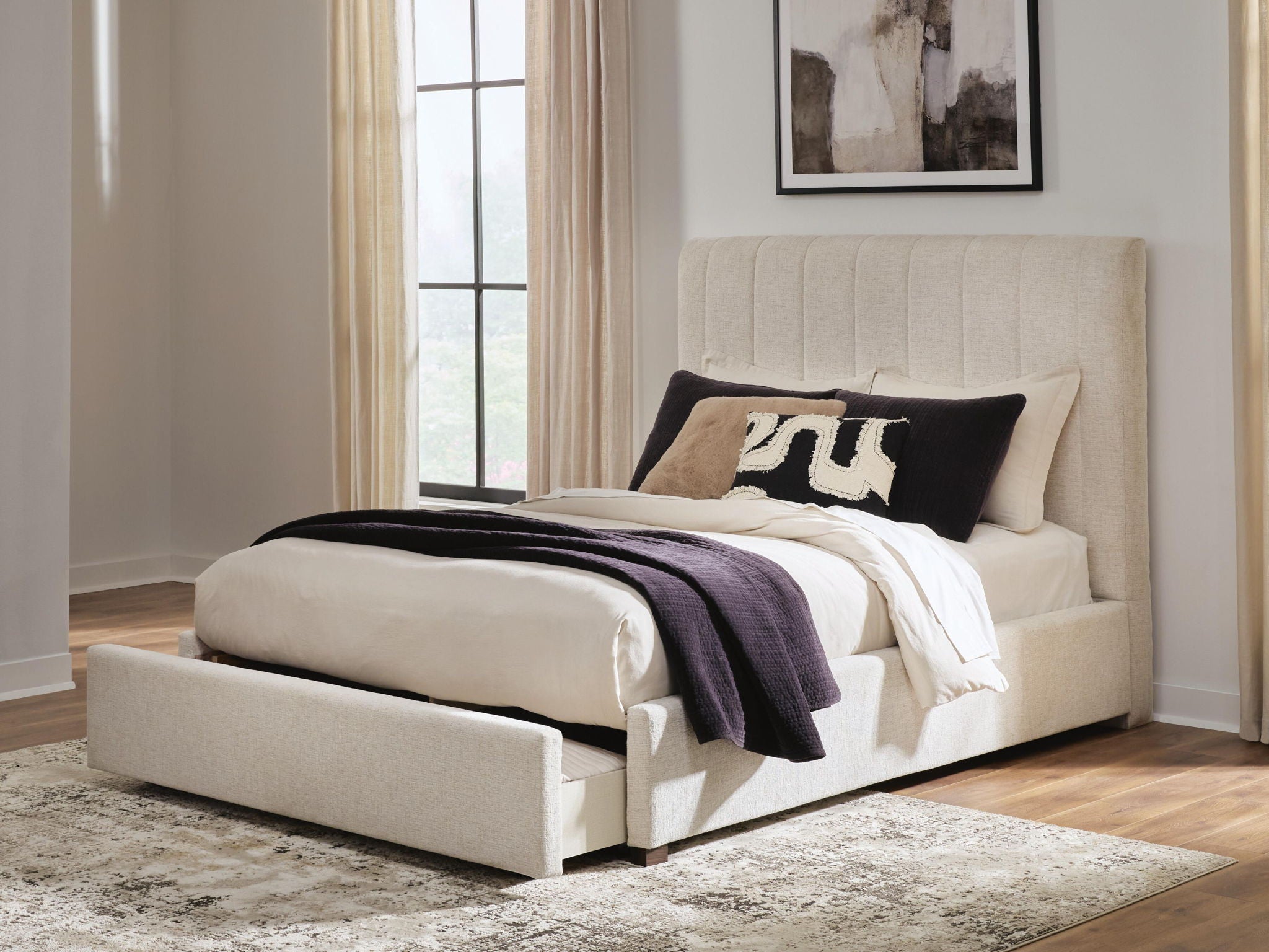 Shoralli - Queen Upholstered Storage Bed - Beige