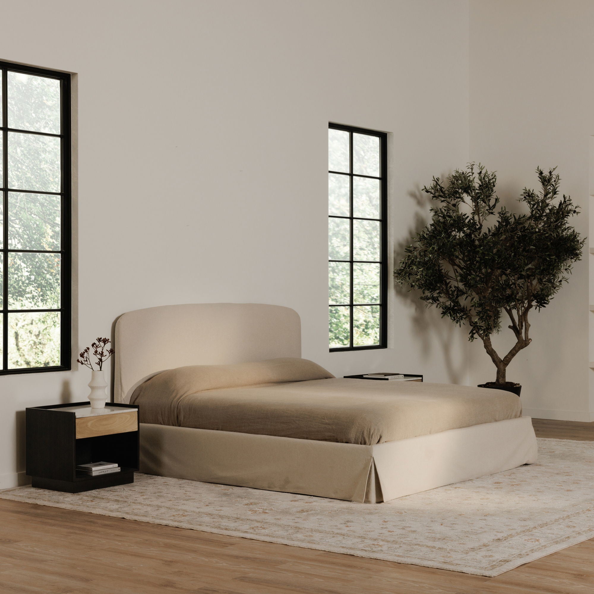 Joan - Queen Storage Bed - Cream