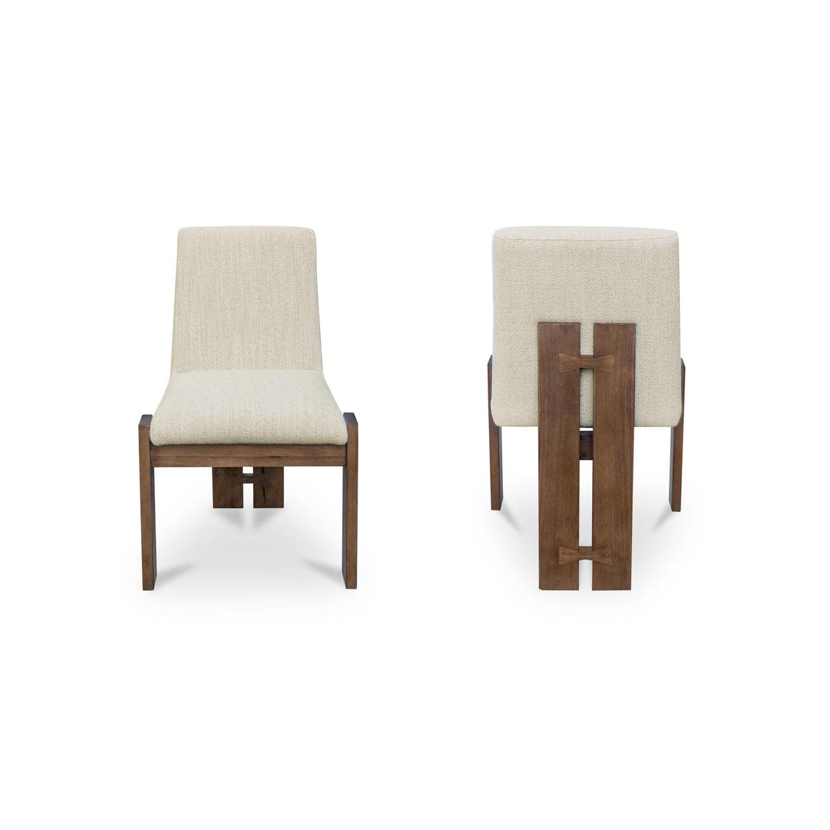 Mia - Dining Chair (Set of 2) - Beige / Dark Brown