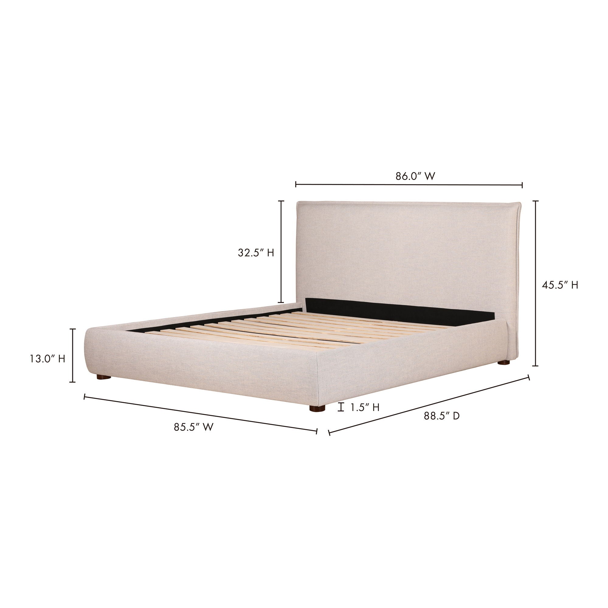 Luzon - King Bed - Light Gray