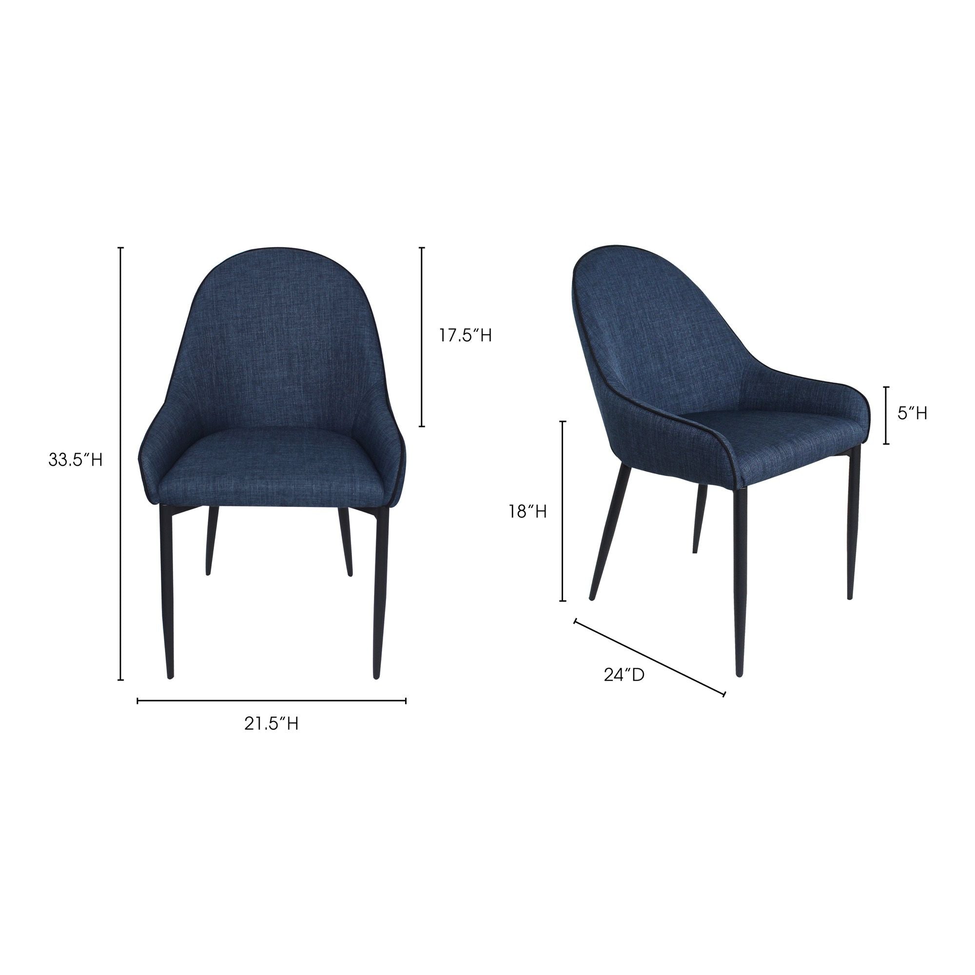 Lapis - Dining Chair (Set of 2) - Dark Blue