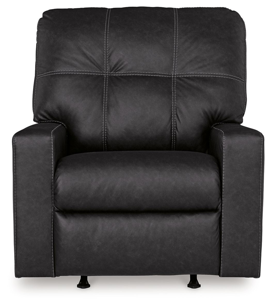 Barlin Mills - Carbon - Rocker Recliner - Faux Leather