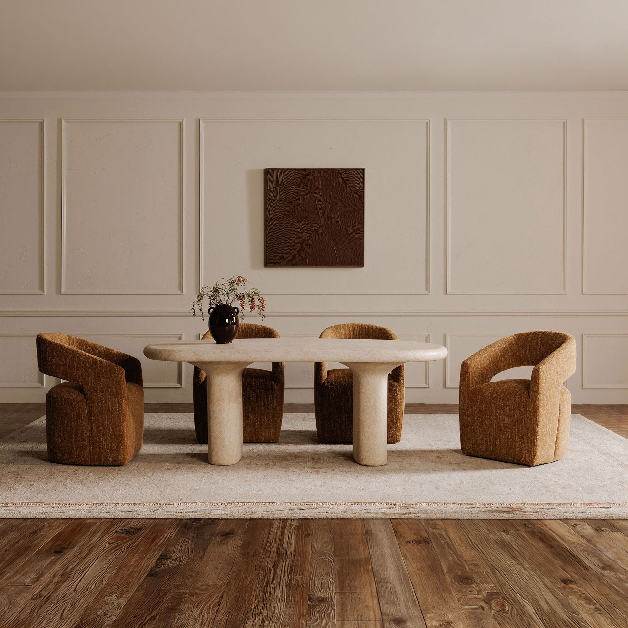Barrow - Rolling Dining Chair - Amber Glow / Yellow