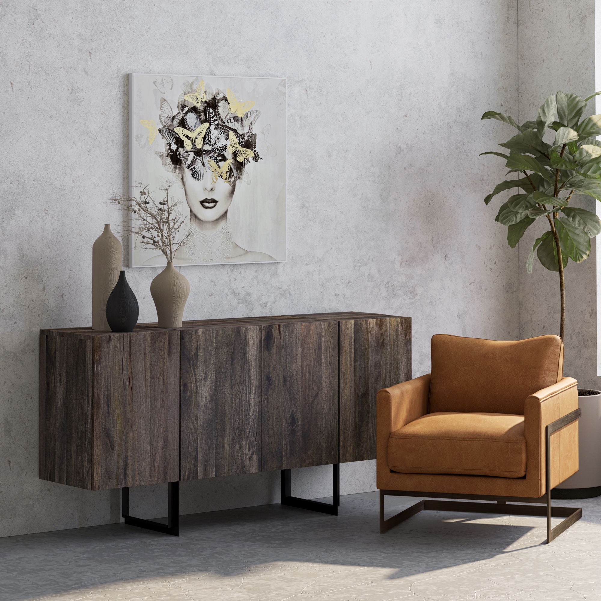 Luxley - Club Chair - Light Brown