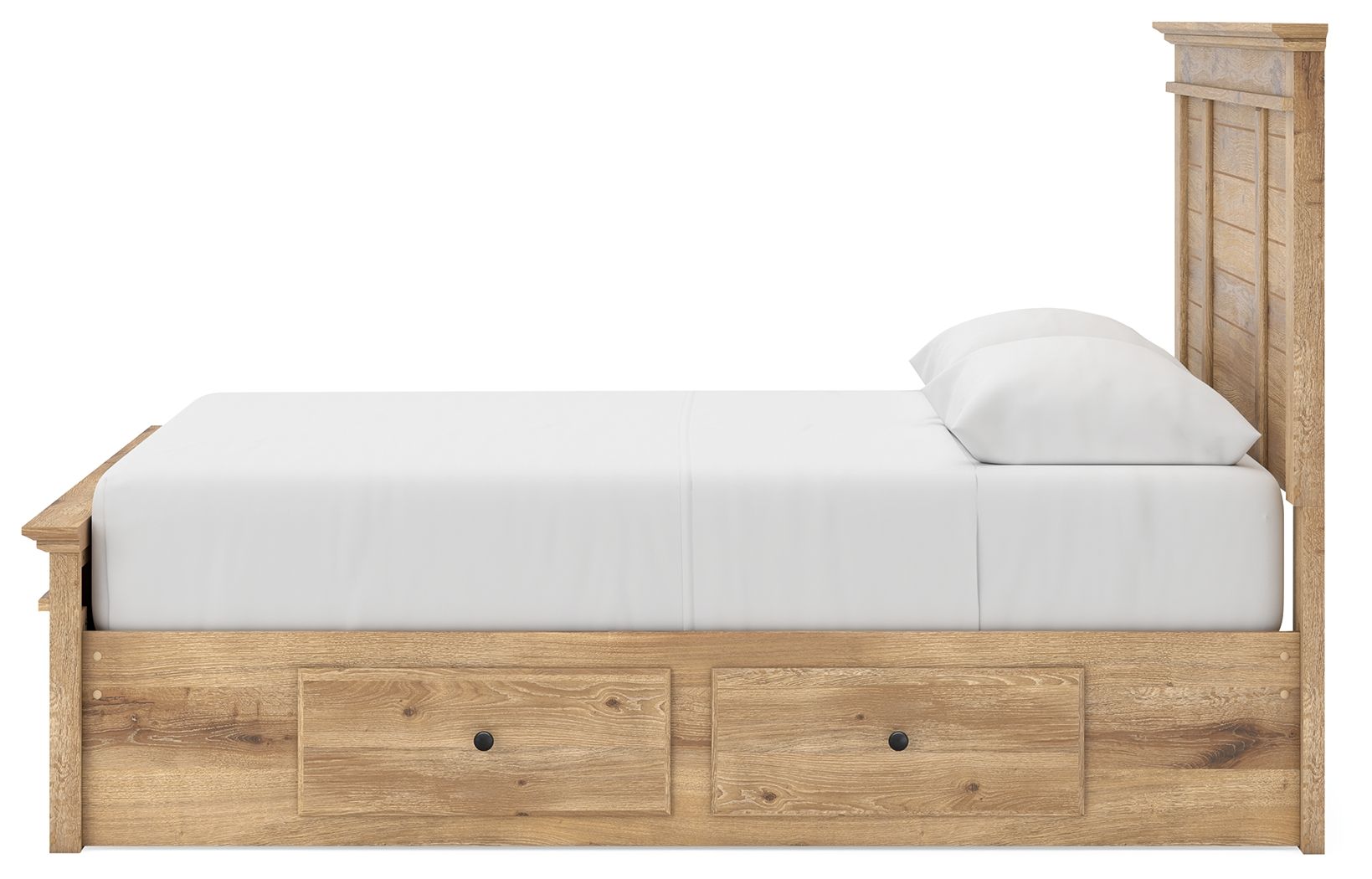Makidern - Panel Storage Bed With 2 Under Bed Storage Units