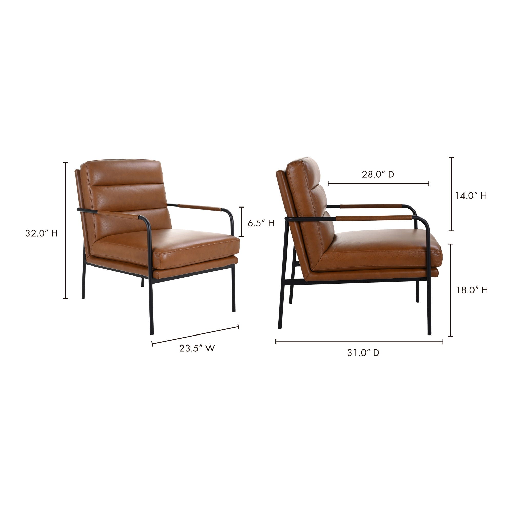 Verlaine - Armchair - Chestnut Brown