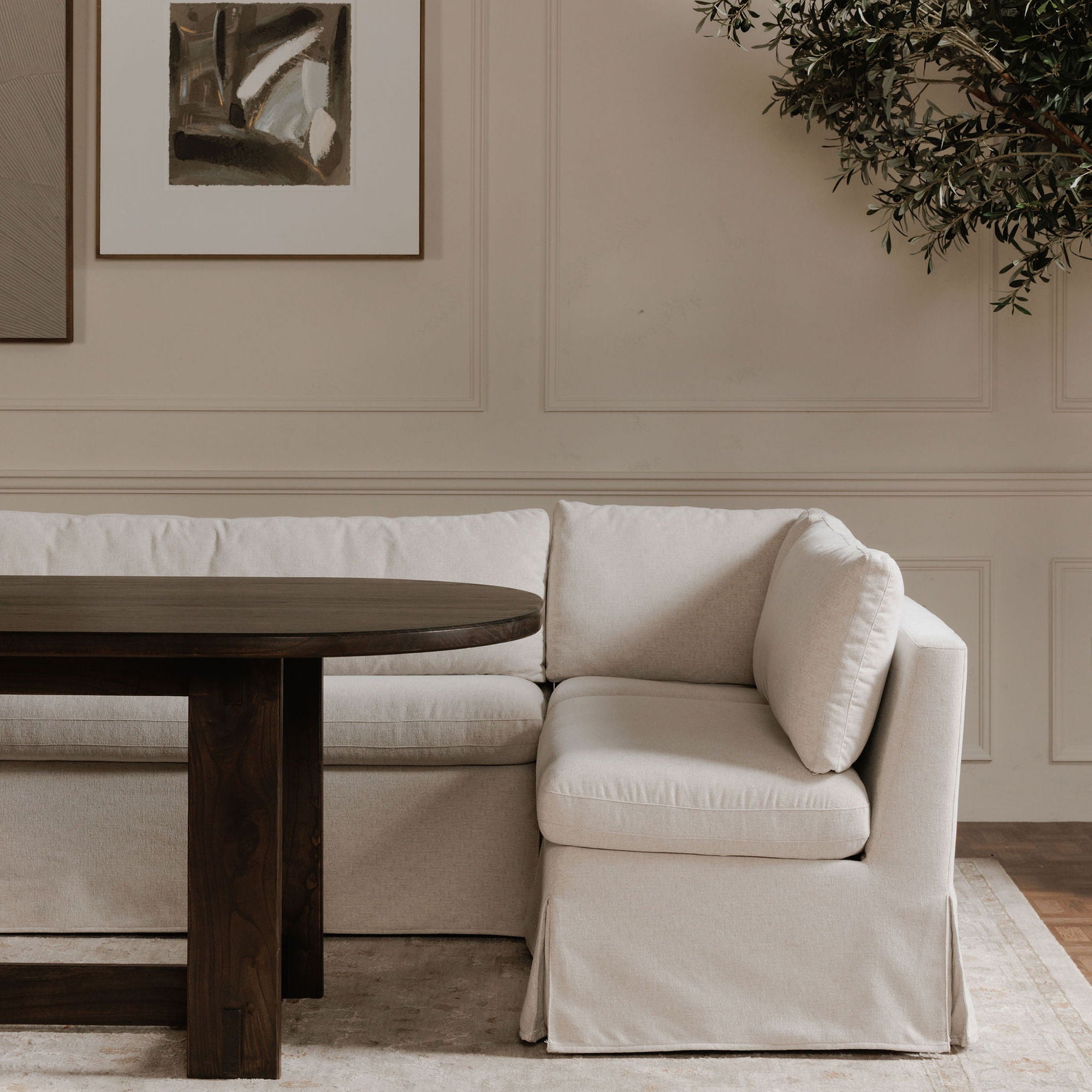 Fable - Slipcover Dining Corner Chair - Beige