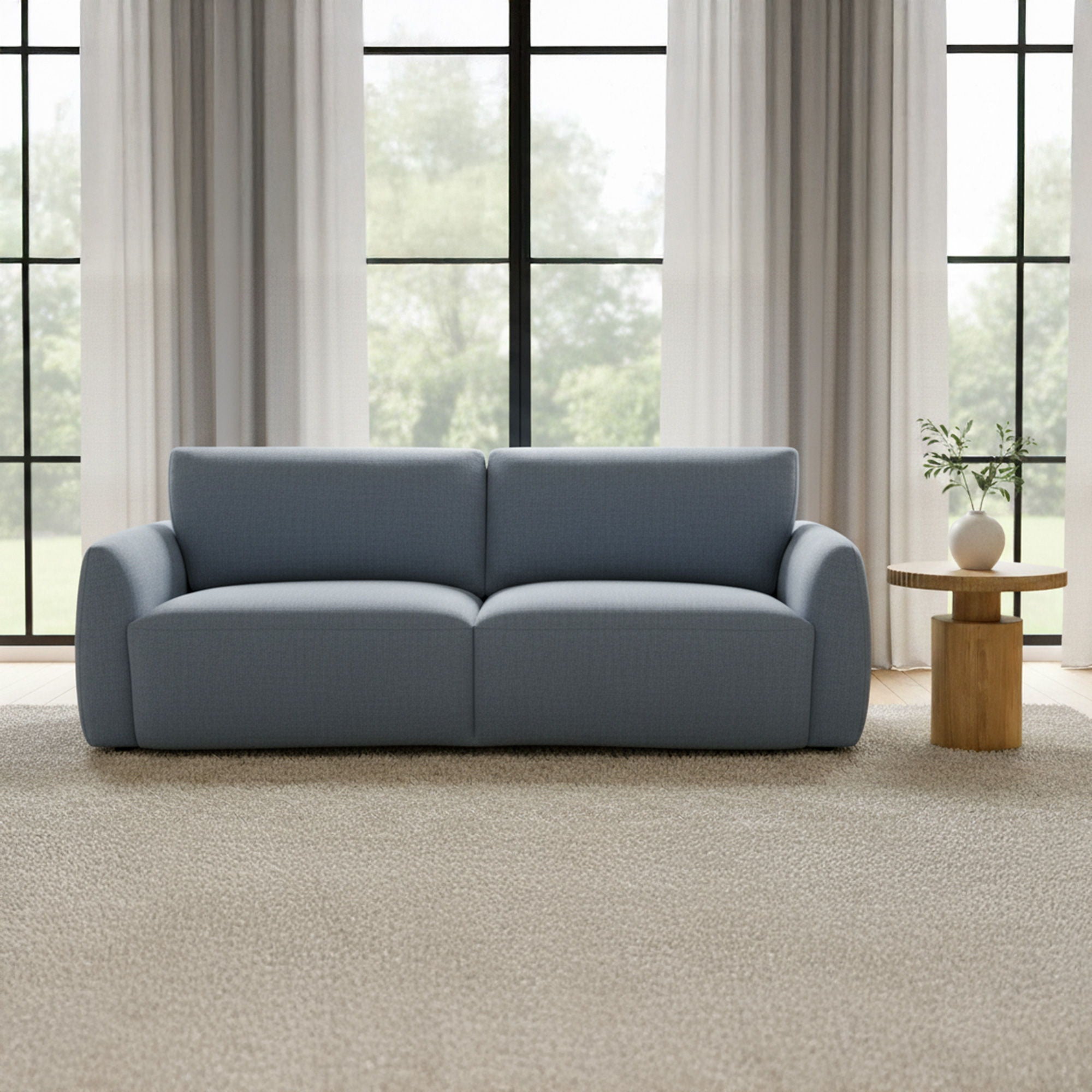 Callie - 91" Sofa - Slate Blue