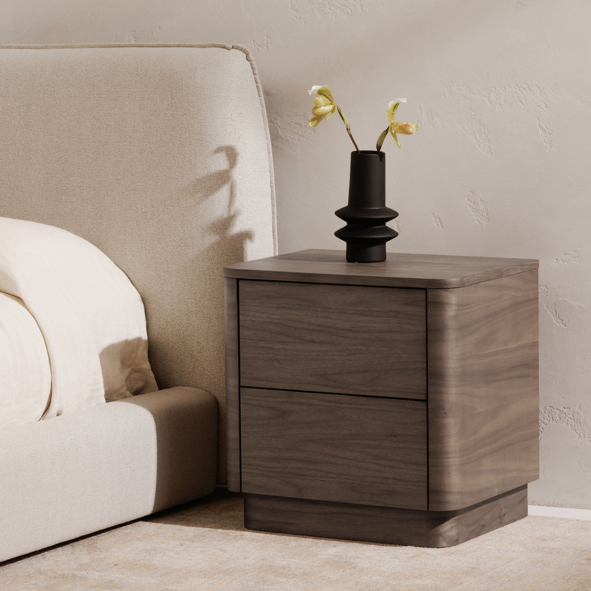 Round Off - Tall Nightstand - Dark Brown