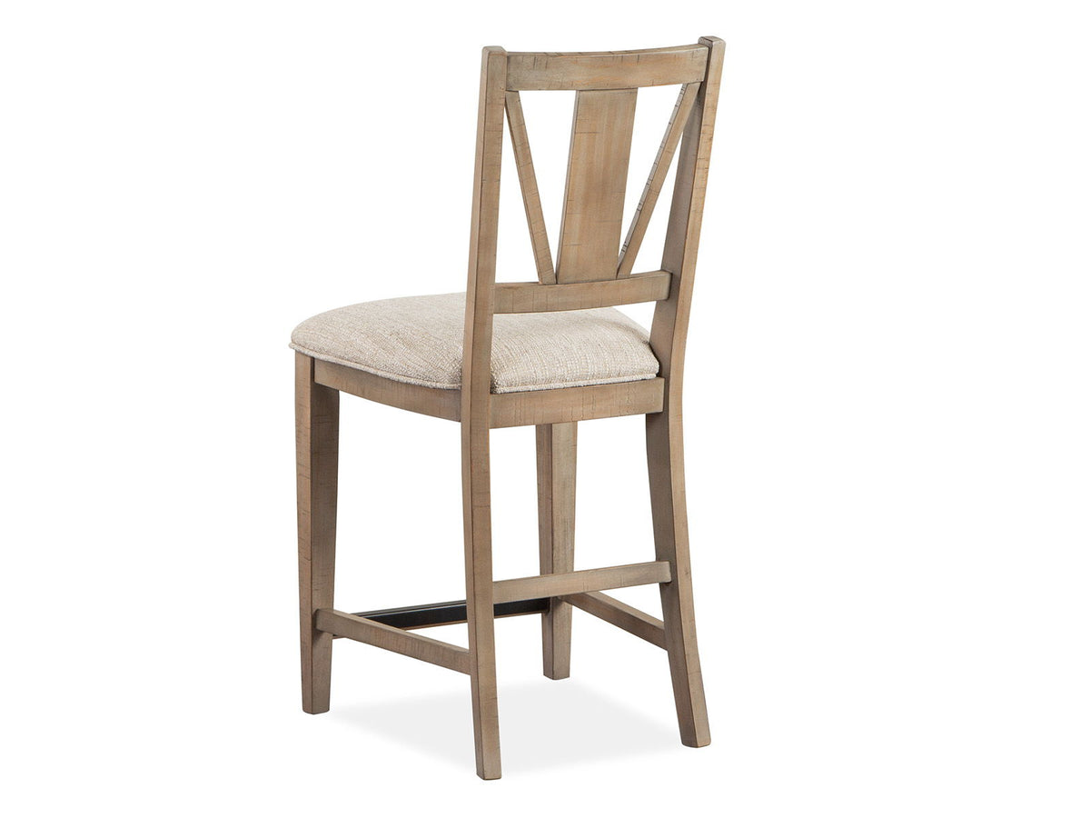 Paxton Place - Counter Chair With Upholstered Seat (Set of 2) - Dovetail Gray