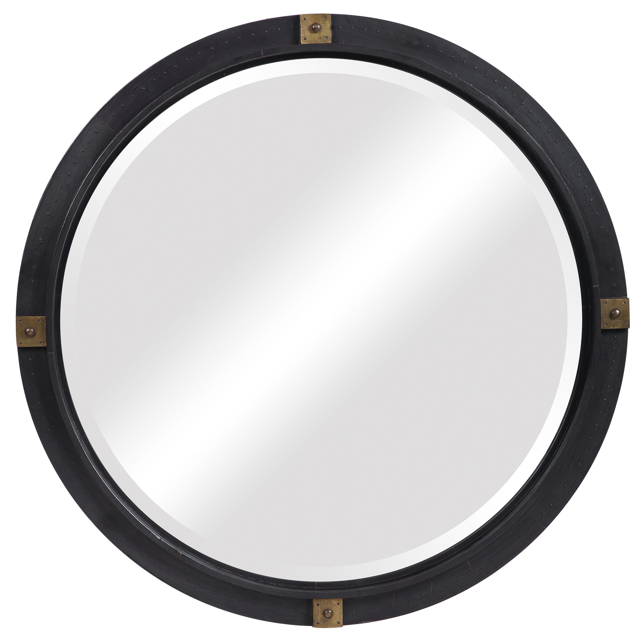 Tull - Industrial Round Mirror - Black