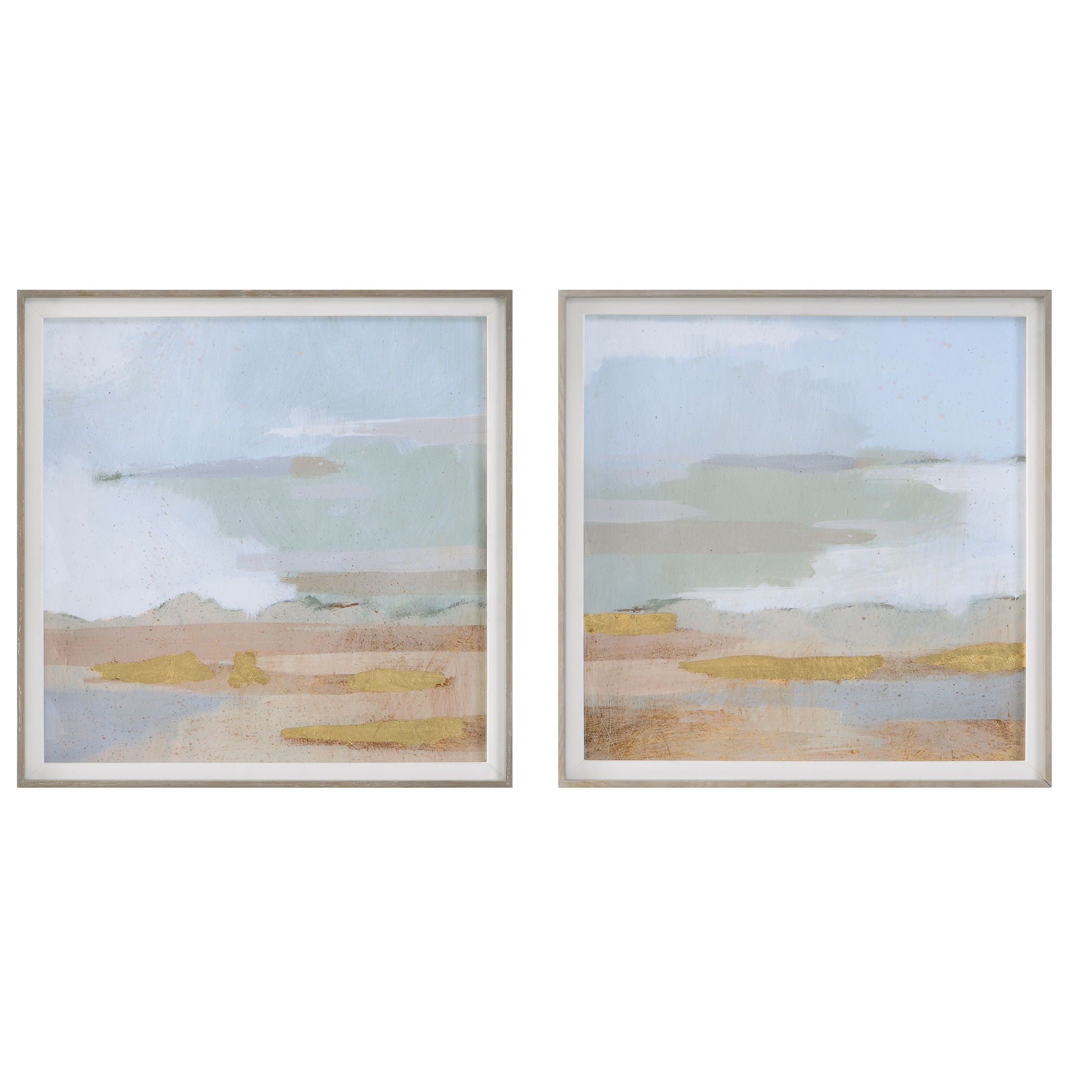 Abstract Coastline - Framed Prints (Set of 2)