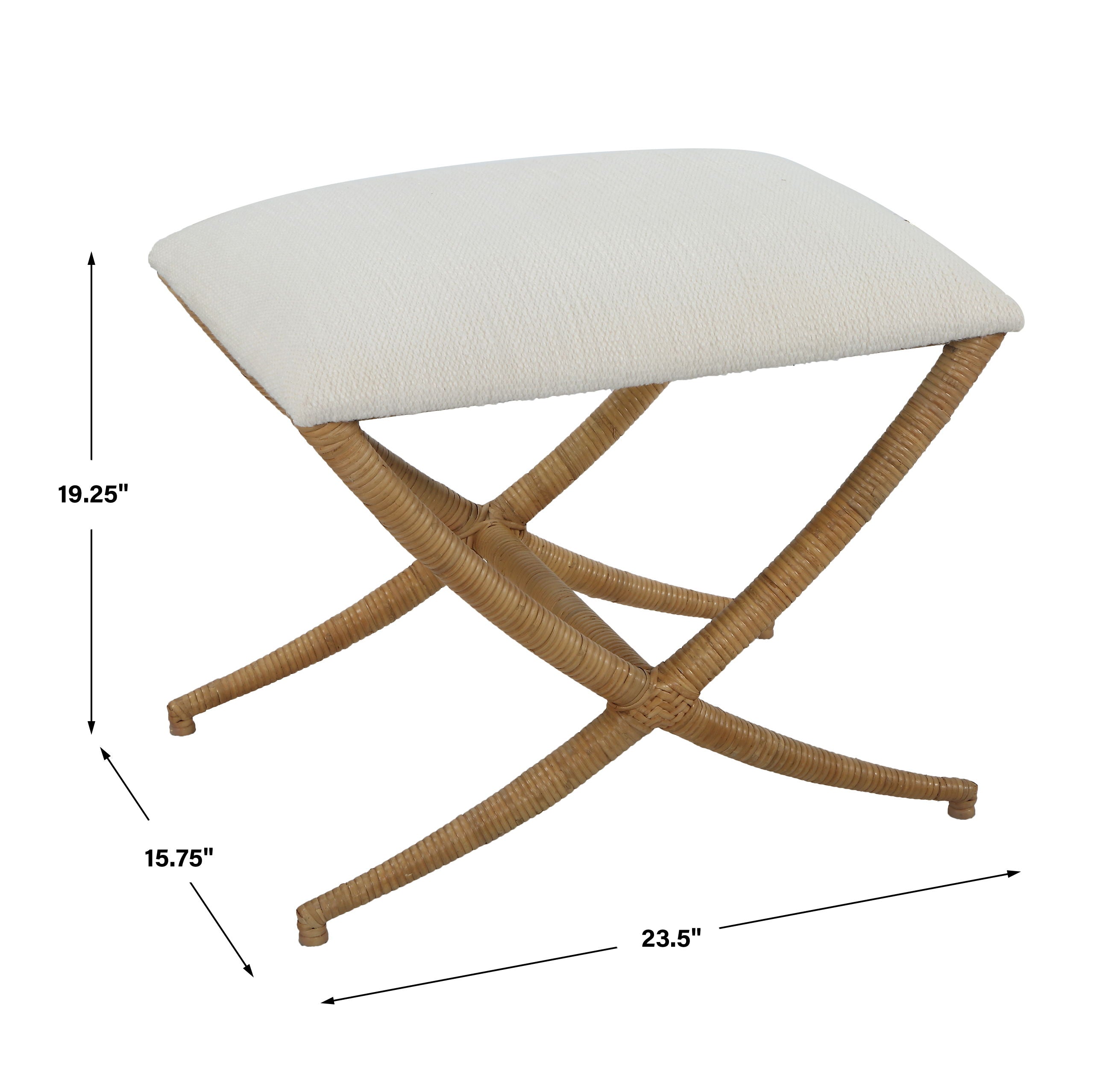 Expedition - White Fabric Small Bench