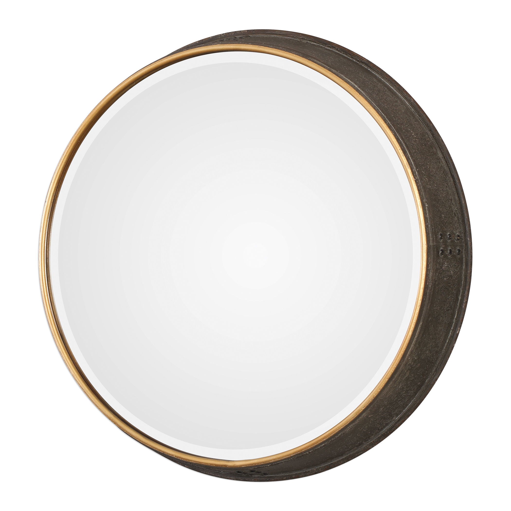 Sturdivant - Round Mirror - Antiqued Gold