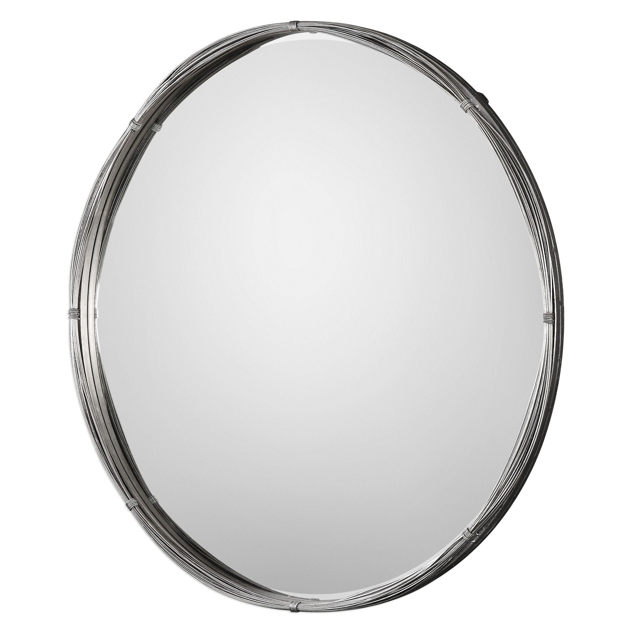 Ohmer - Round Metal Coils Mirror - Pearl Silver
