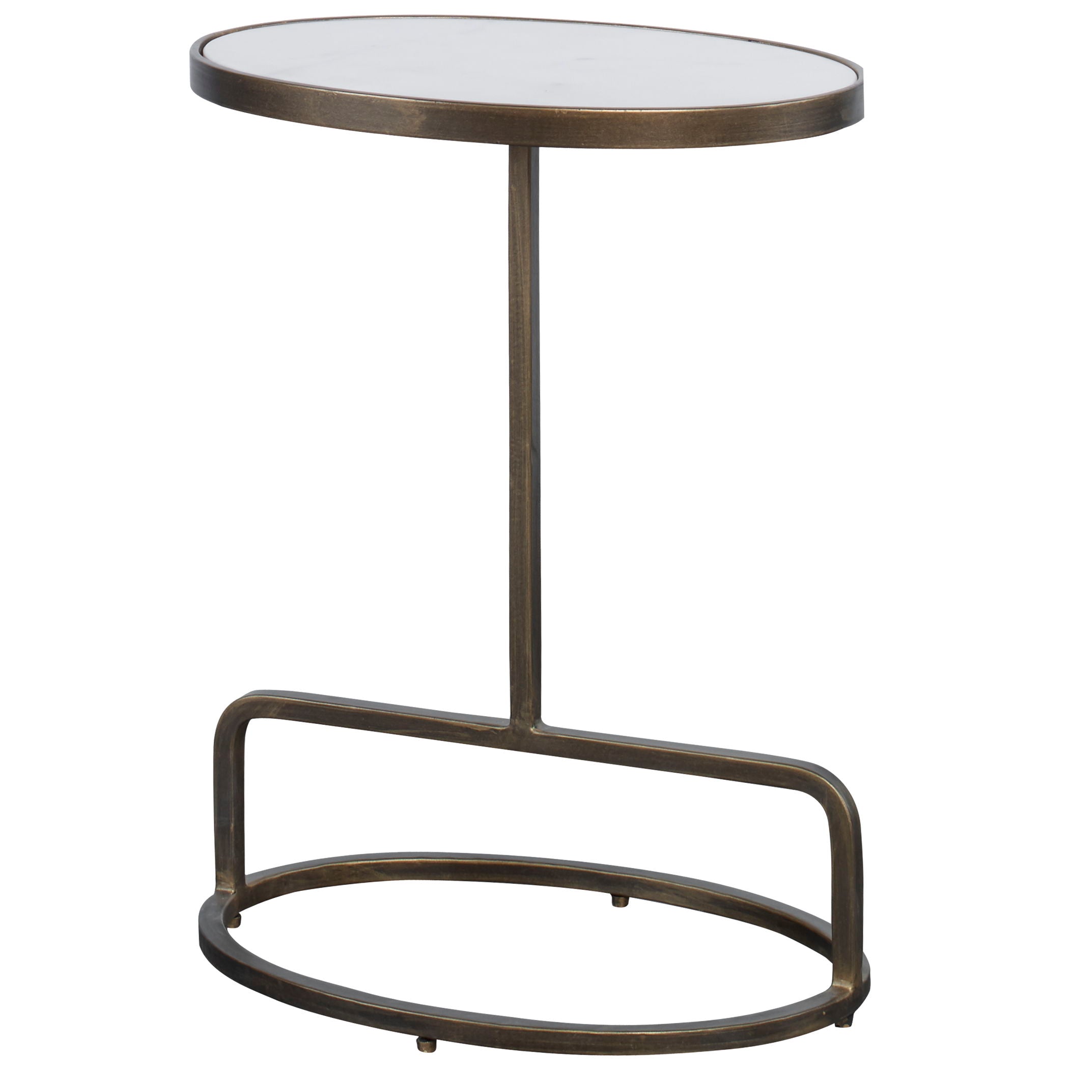 Jessenia - Marble Accent Table - White